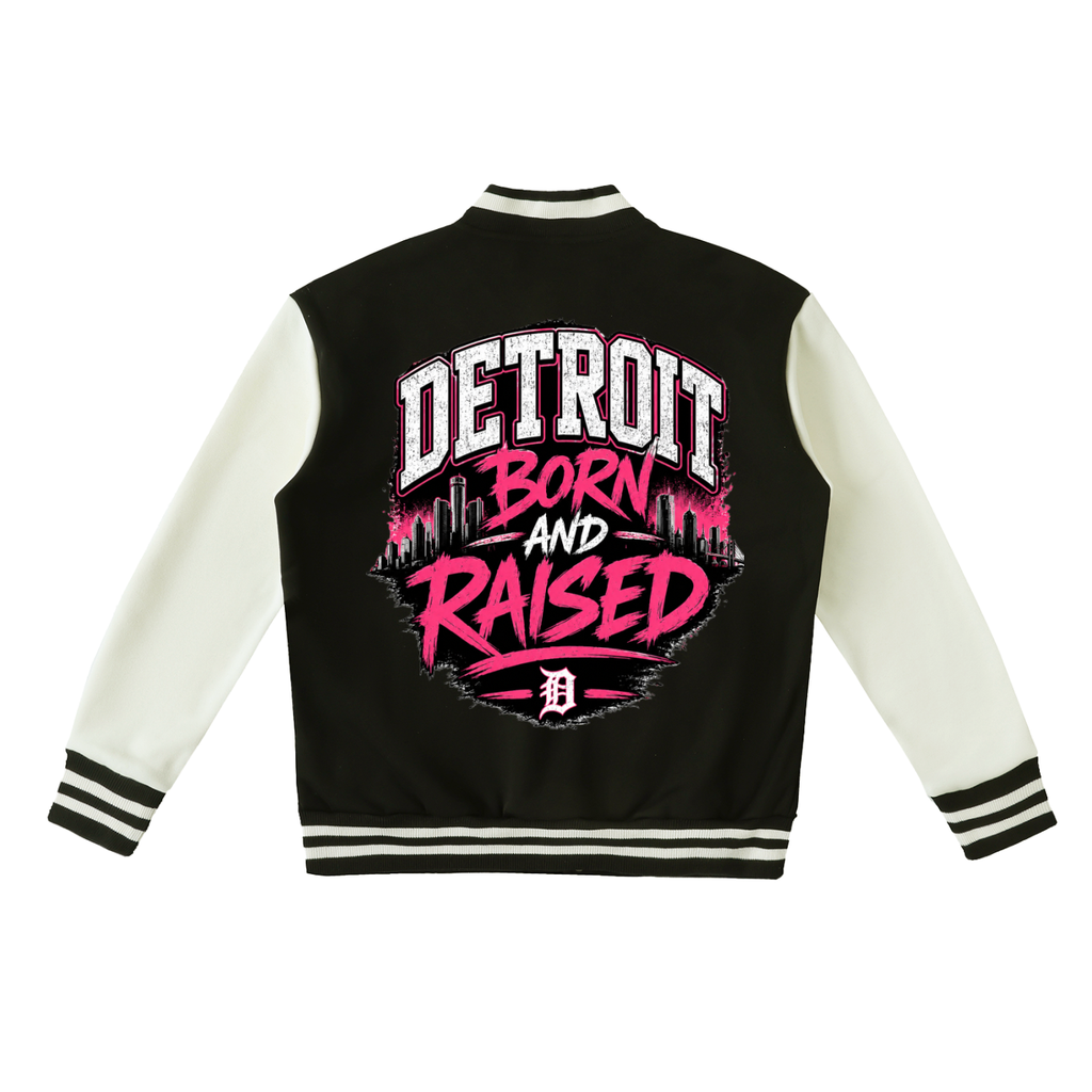 Two-Tone Fleeced Varsity Jacket