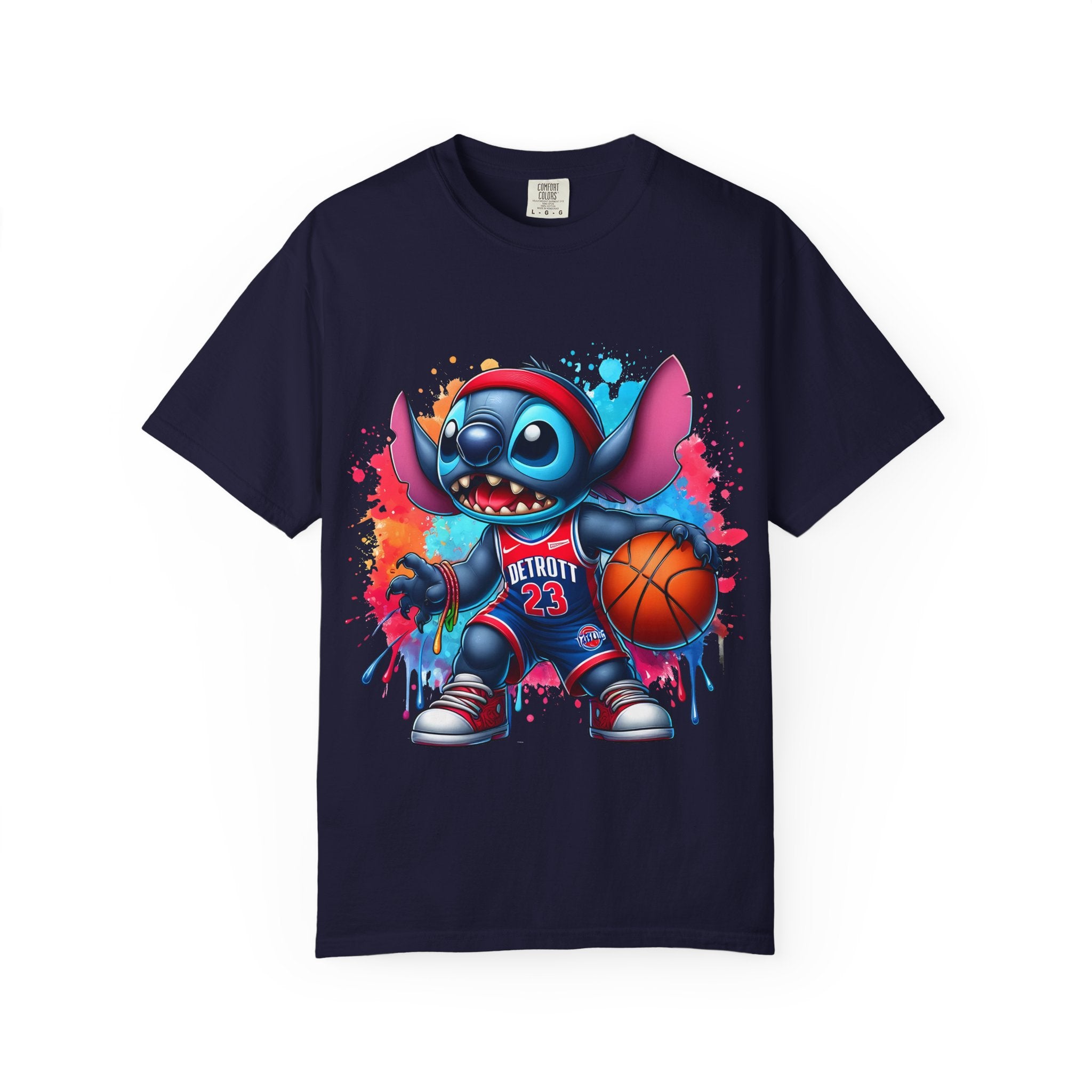 Basketball Stitch T-Shirt — Cute Cartoon Player Graphic Tee