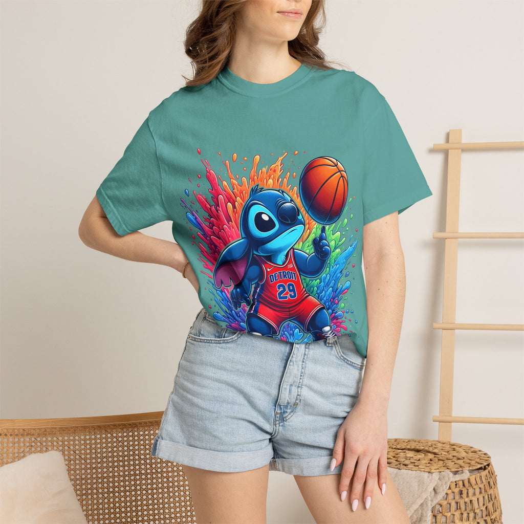 Stitch the Turtle Basketball T‑Shirt — Color Splash Sports Tee