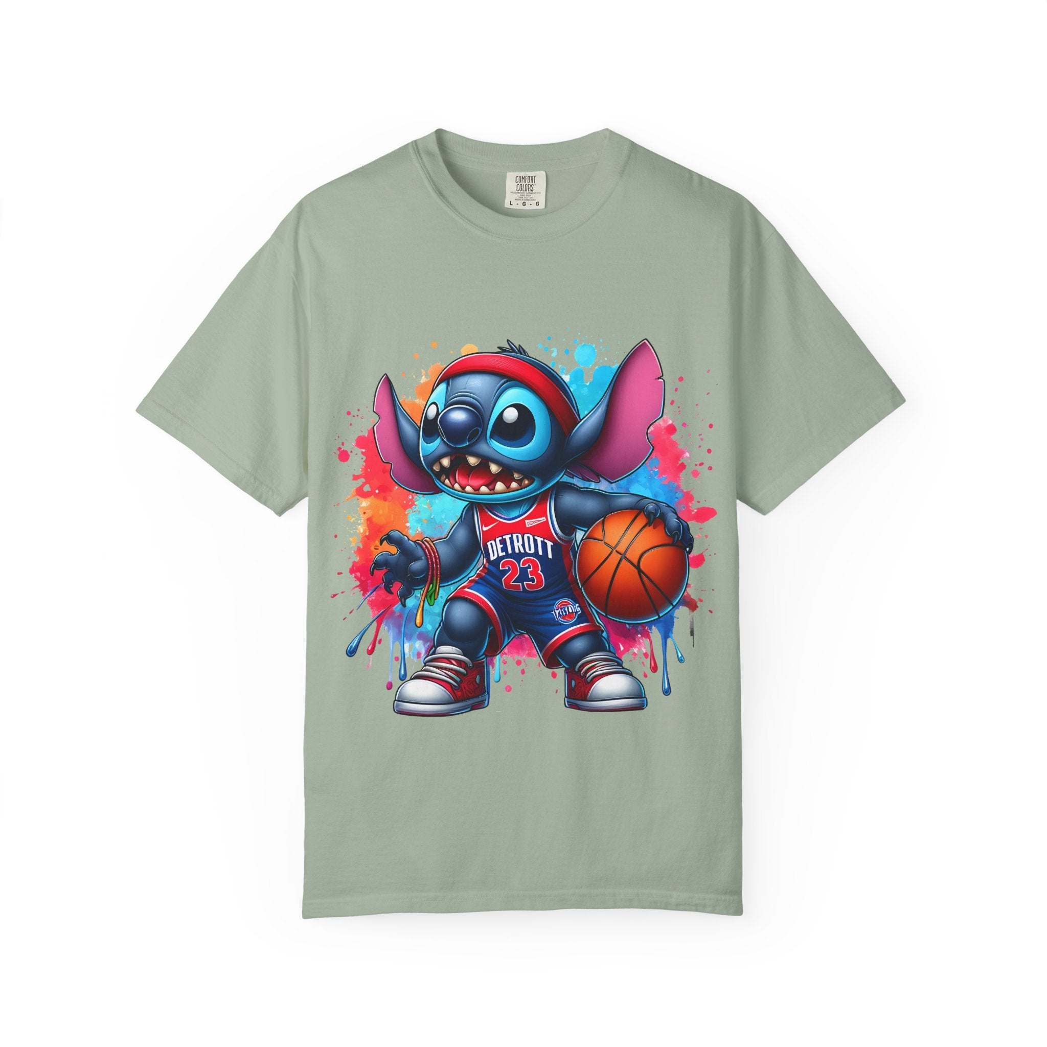 Basketball Stitch T-Shirt — Cute Cartoon Player Graphic Tee