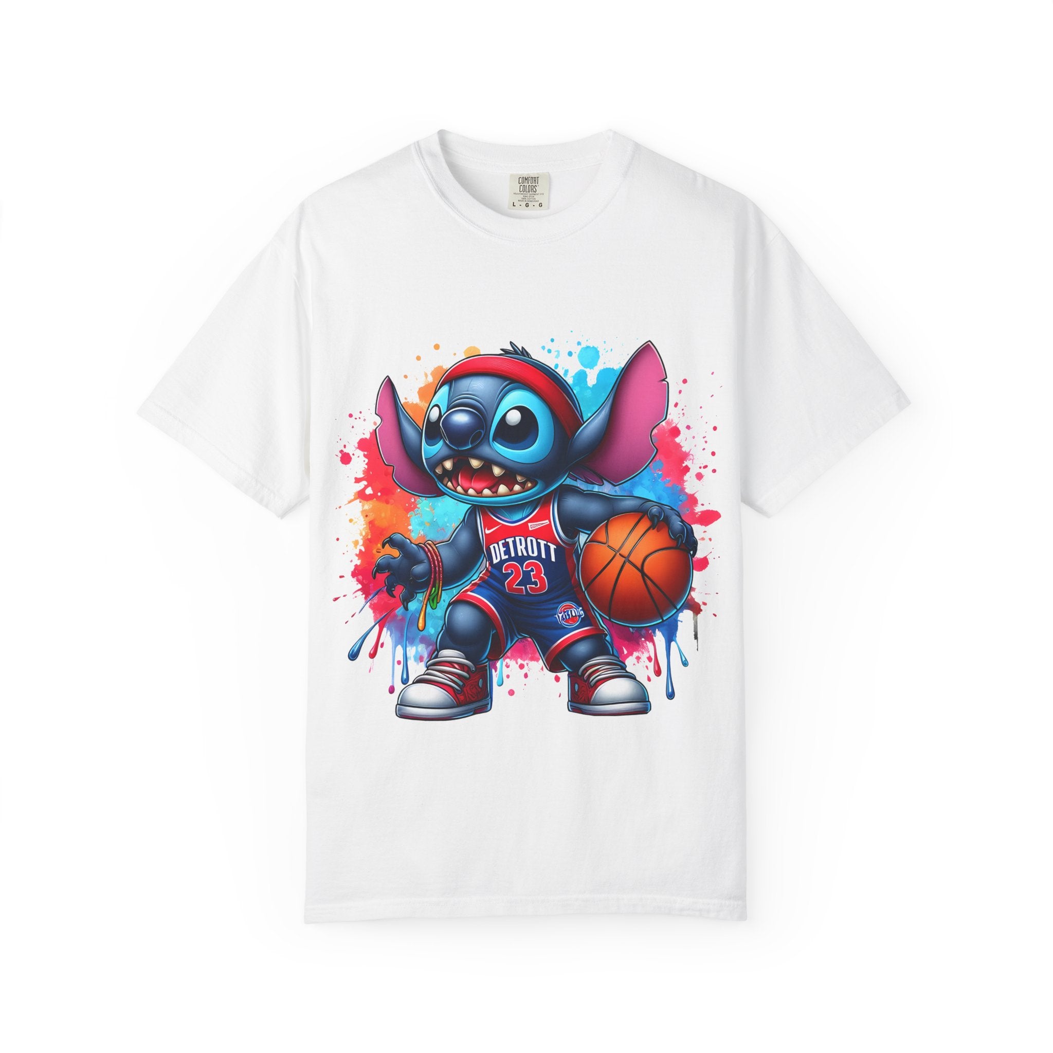 Basketball Stitch T-Shirt — Cute Cartoon Player Graphic Tee