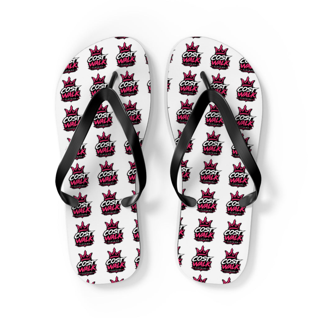 Flip Flops — Bold 'Cost Wax' Logo Pattern Beach Sandals