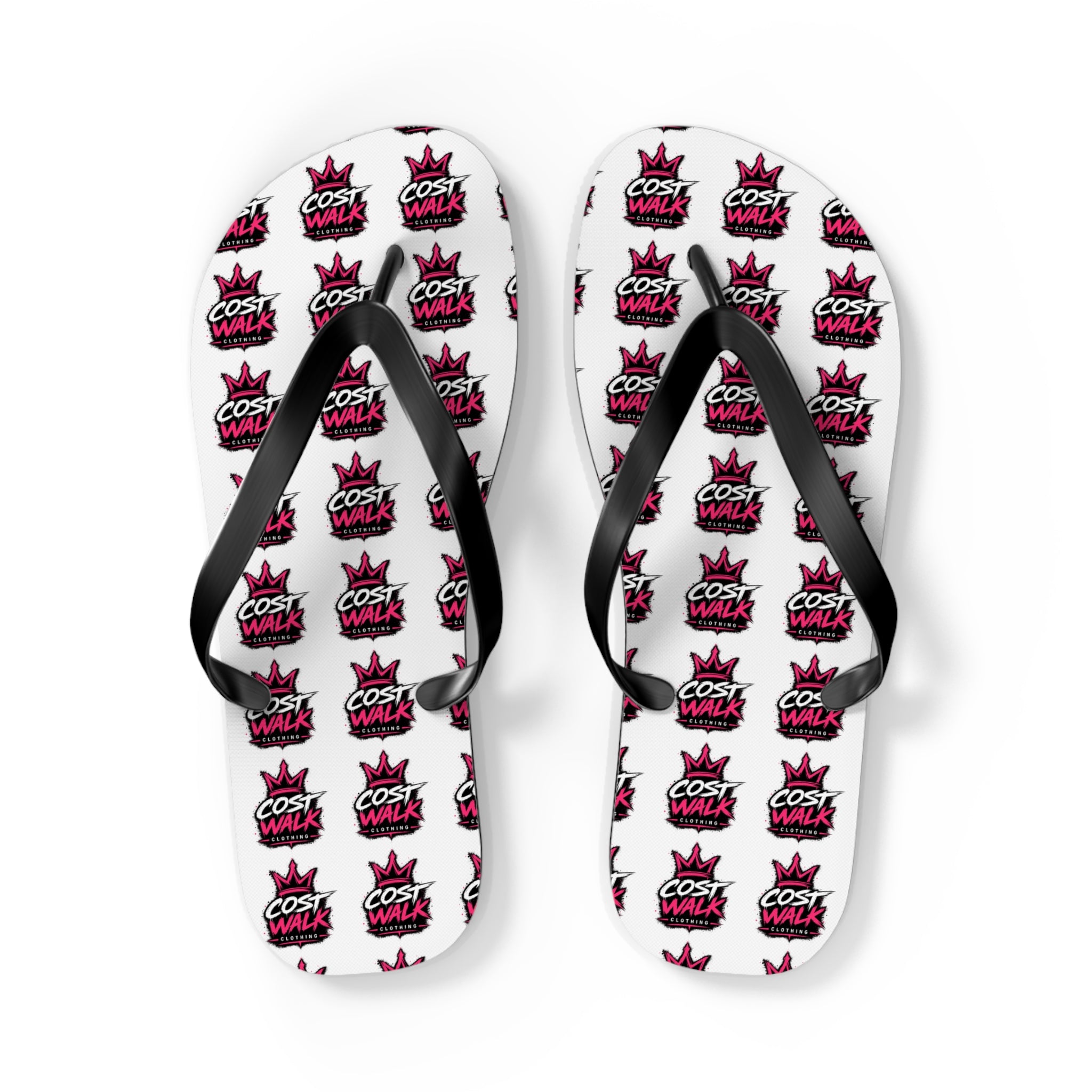 Flip Flops — Bold 'Cost Wax' Logo Pattern Beach Sandals