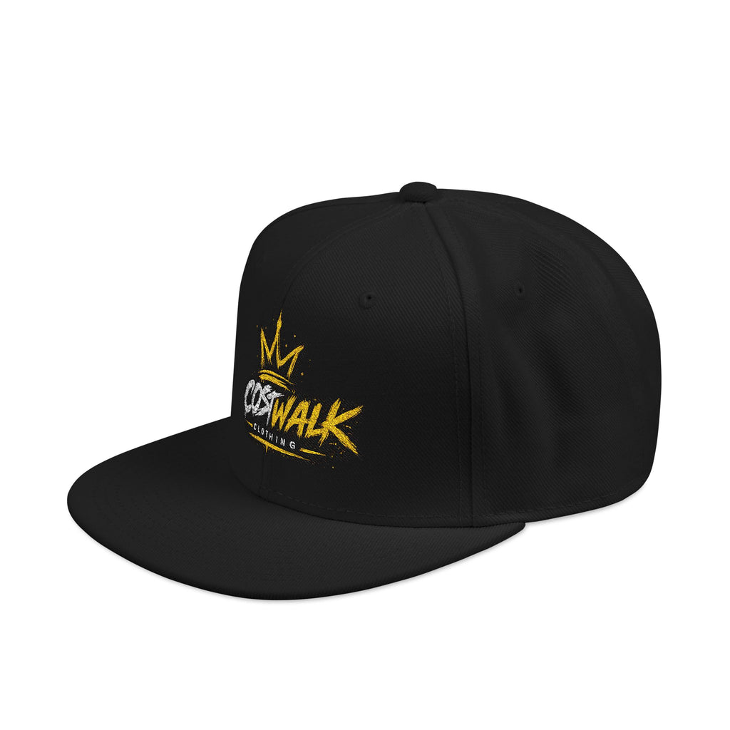 Embroidered Crown Snapback Hat — 'King Walk' Streetwear Snapback