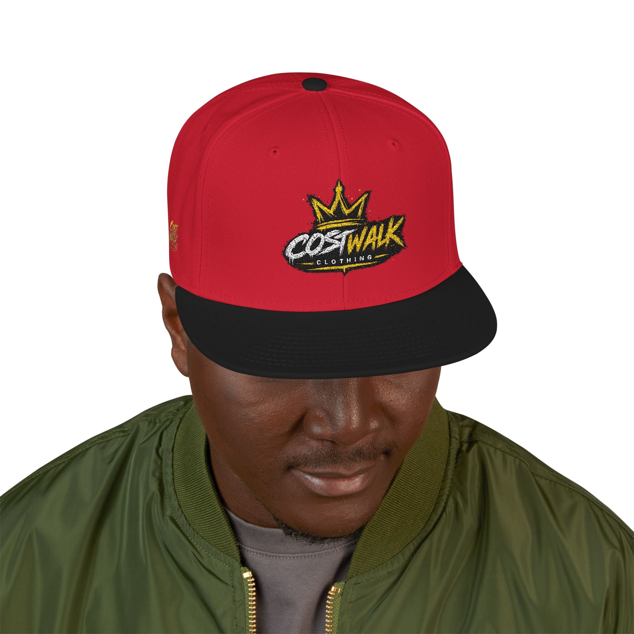 Embroidered Crown Snapback Hat — 'King Walk' Streetwear Snapback