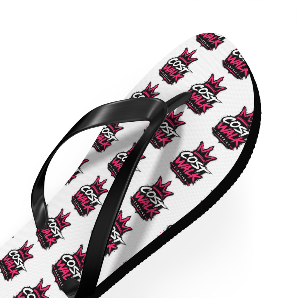 Flip Flops — Bold 'Cost Wax' Logo Pattern Beach Sandals