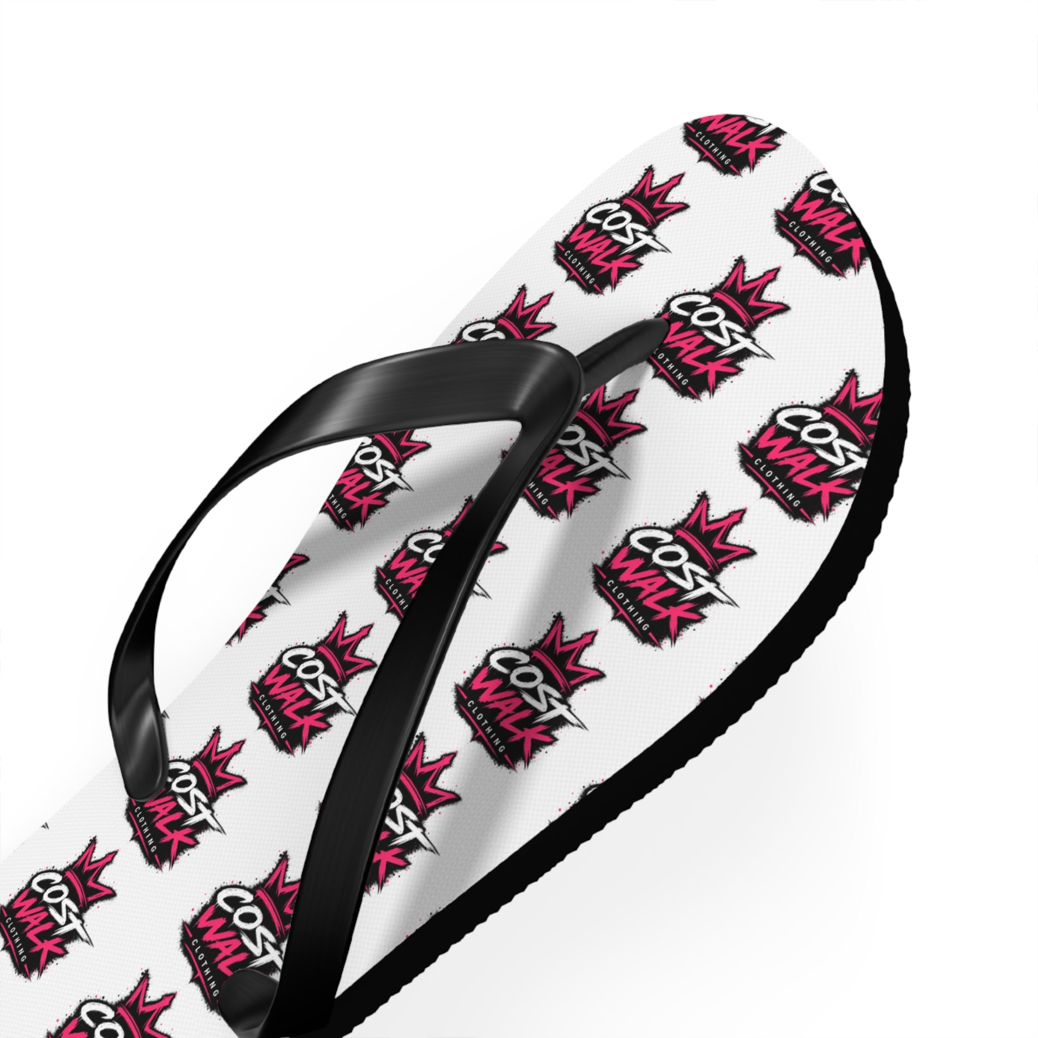 Flip Flops — Bold 'Cost Wax' Logo Pattern Beach Sandals