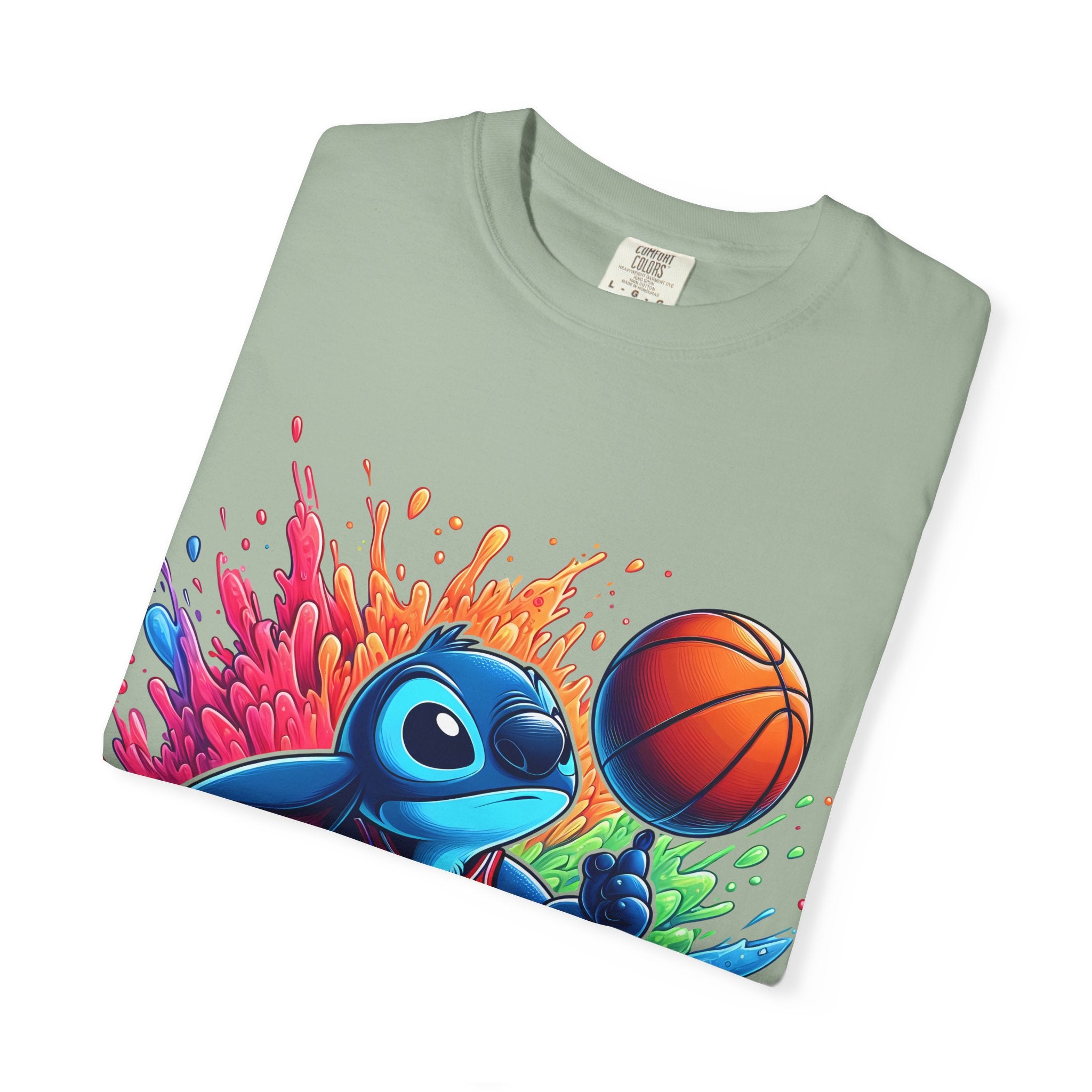 Stitch the Turtle Basketball T‑Shirt — Color Splash Sports Tee