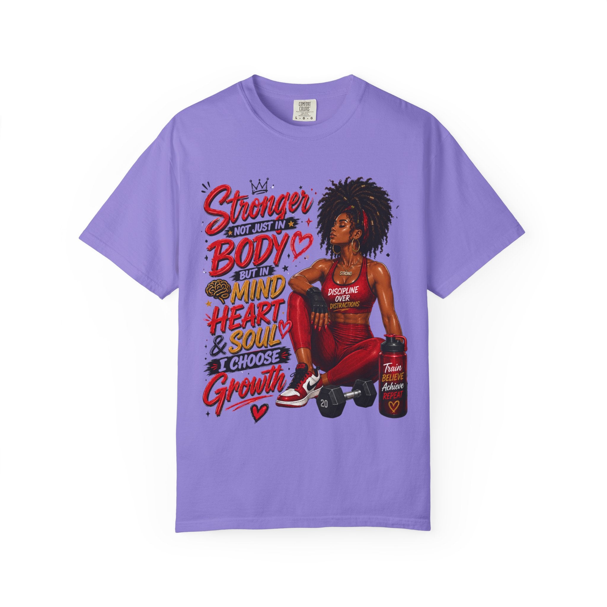 Empowered Fitness Tee — “Stronger Not Just in Body” Motivational Workout T-Shirt