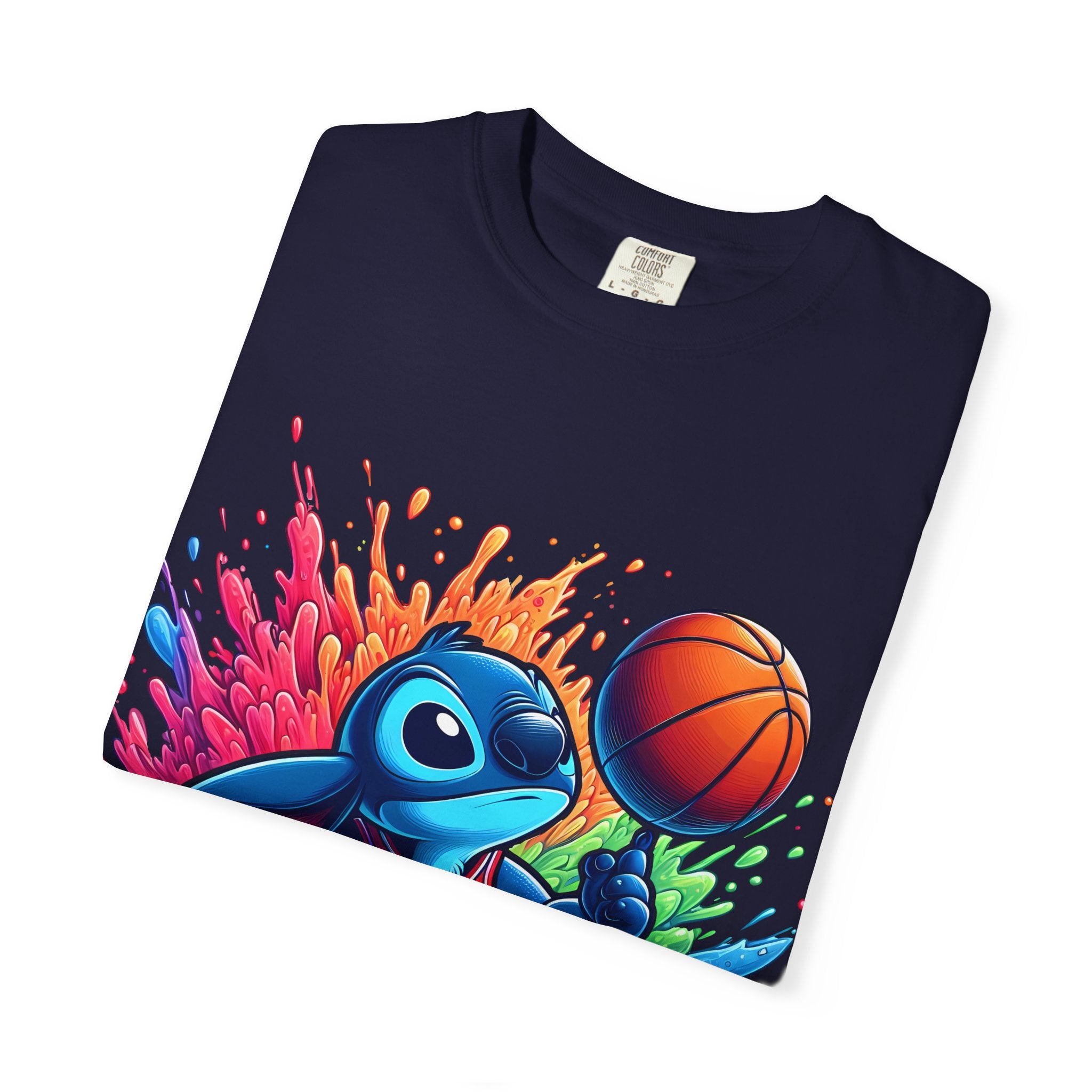 Stitch the Turtle Basketball T‑Shirt — Color Splash Sports Tee