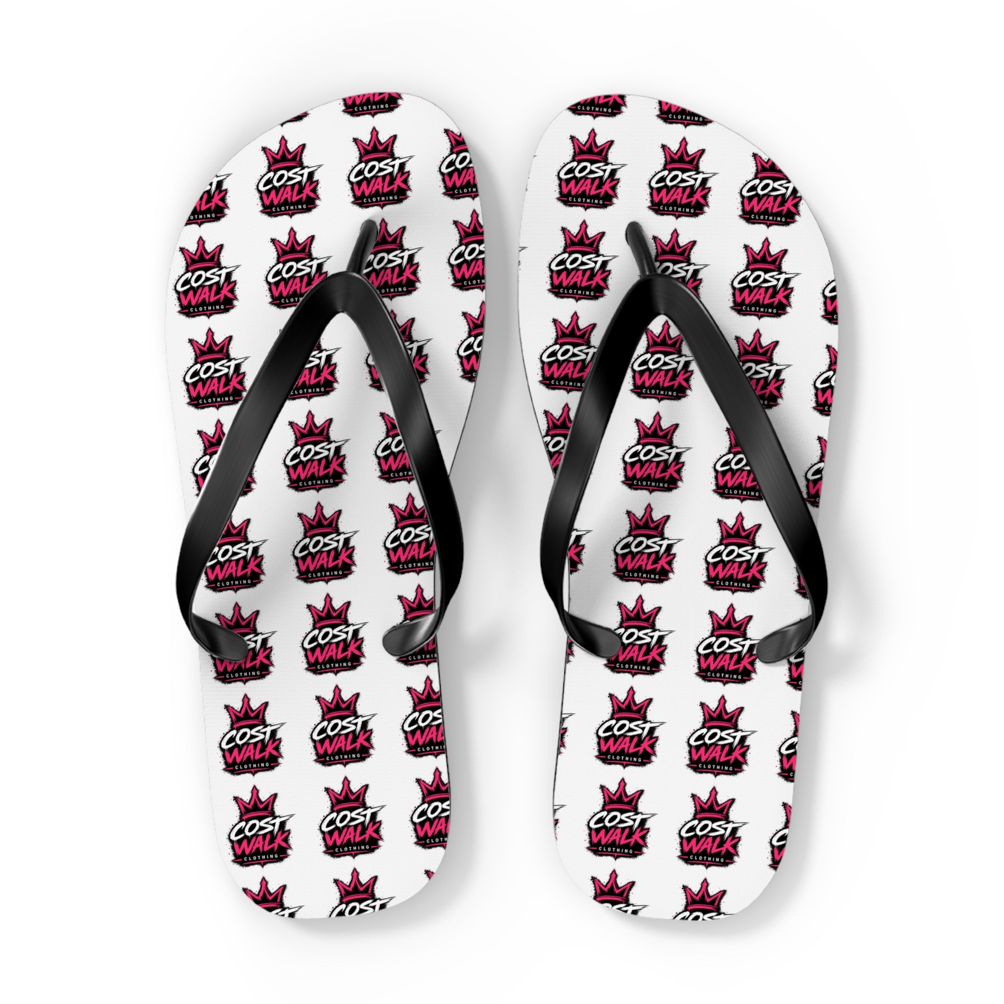 Flip Flops — Bold 'Cost Wax' Logo Pattern Beach Sandals