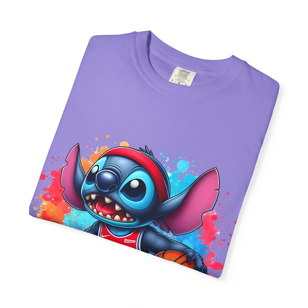 Basketball Stitch T-Shirt — Cute Cartoon Player Graphic Tee