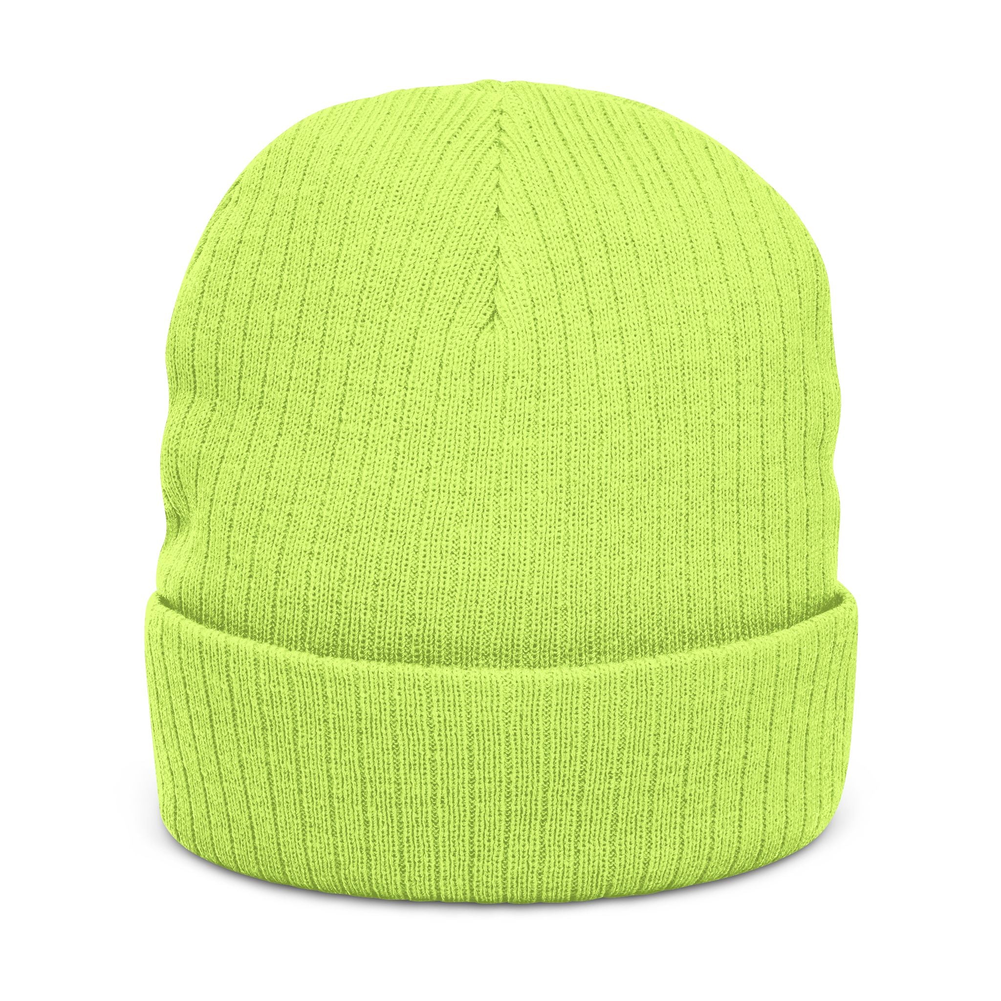 Embroidered Ribbed Beanie — 'CostWalk' Crown Logo Knit Hat
