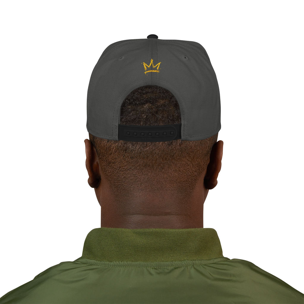 Embroidered Crown Snapback Hat — 'King Walk' Streetwear Snapback