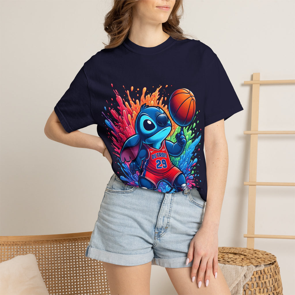 Stitch the Turtle Basketball T‑Shirt — Color Splash Sports Tee