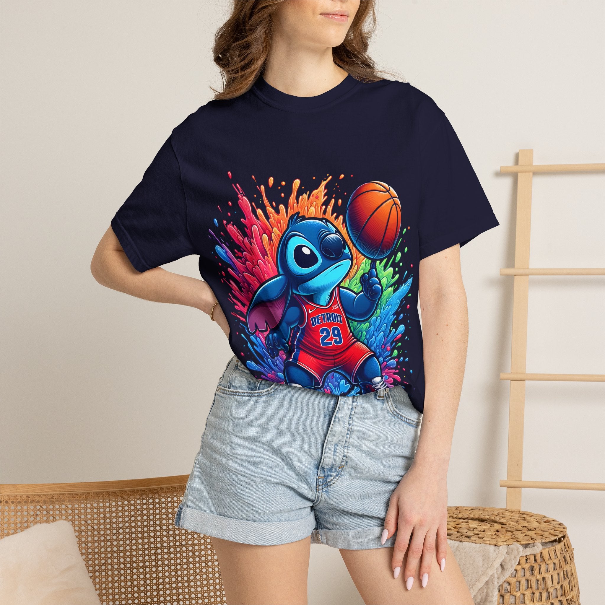 Stitch the Turtle Basketball T‑Shirt — Color Splash Sports Tee