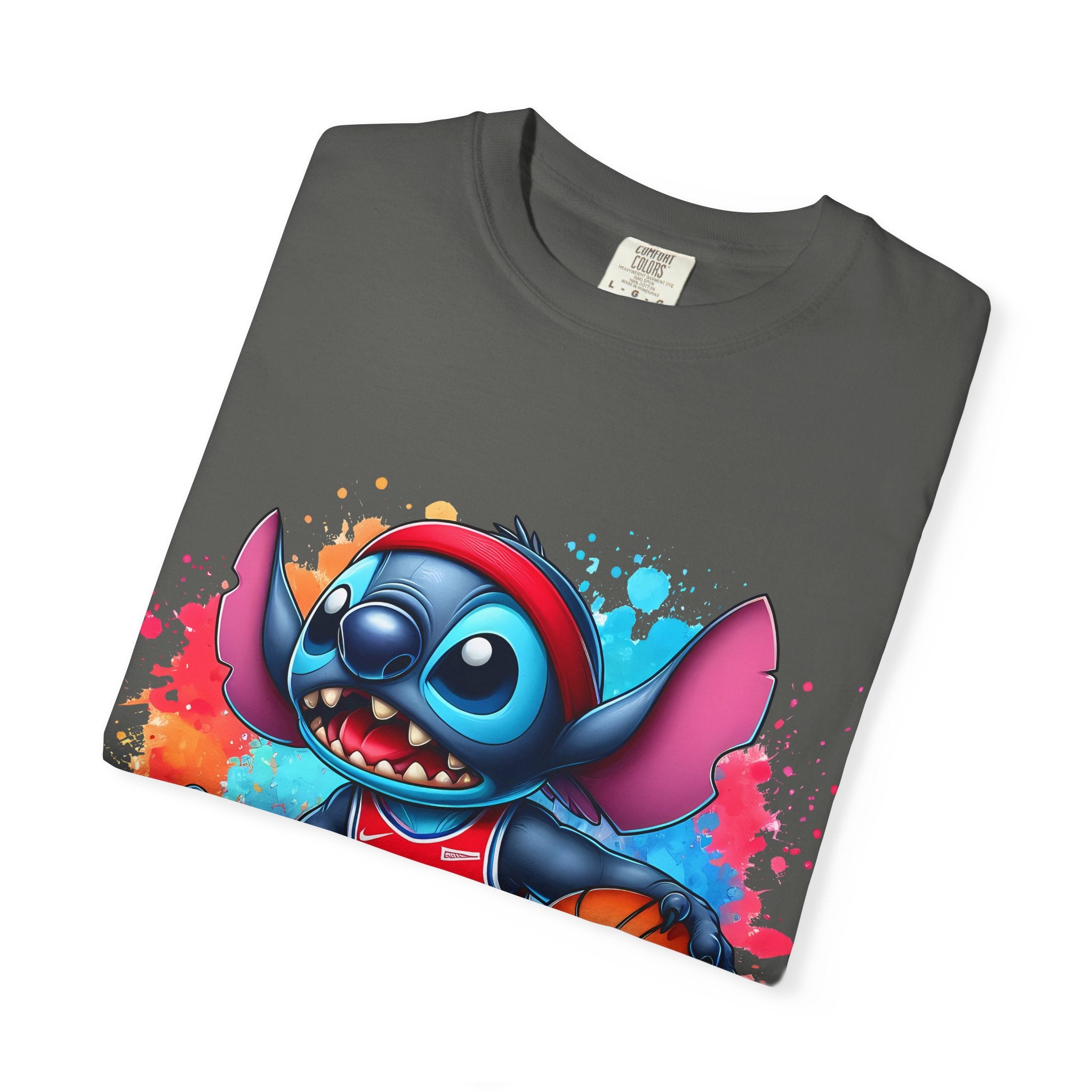 Basketball Stitch T-Shirt — Cute Cartoon Player Graphic Tee