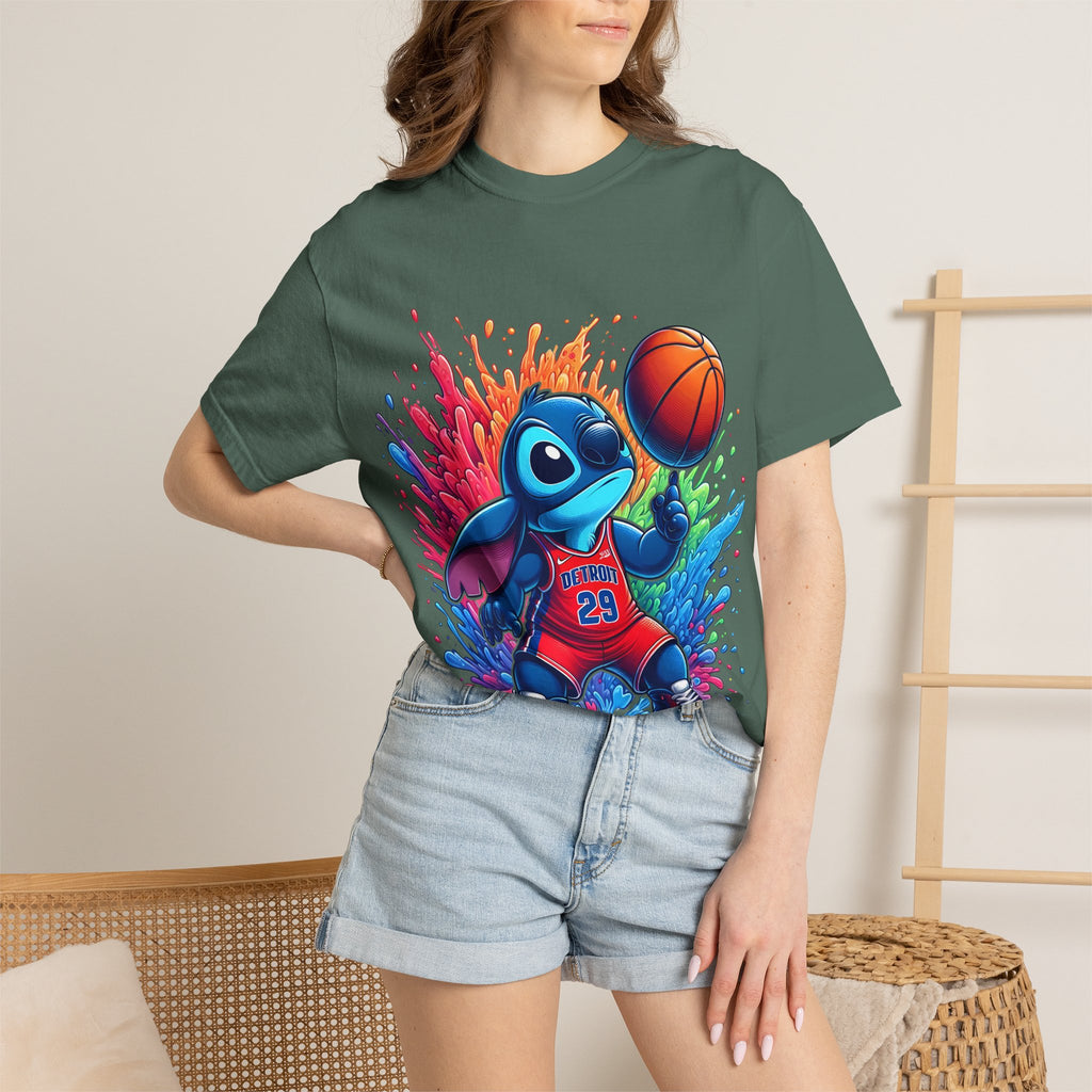 Stitch the Turtle Basketball T‑Shirt — Color Splash Sports Tee