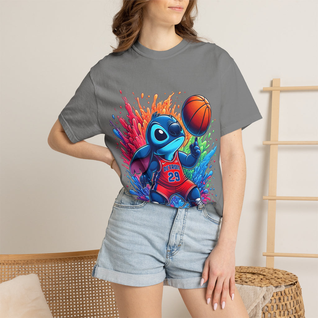 Stitch the Turtle Basketball T‑Shirt — Color Splash Sports Tee