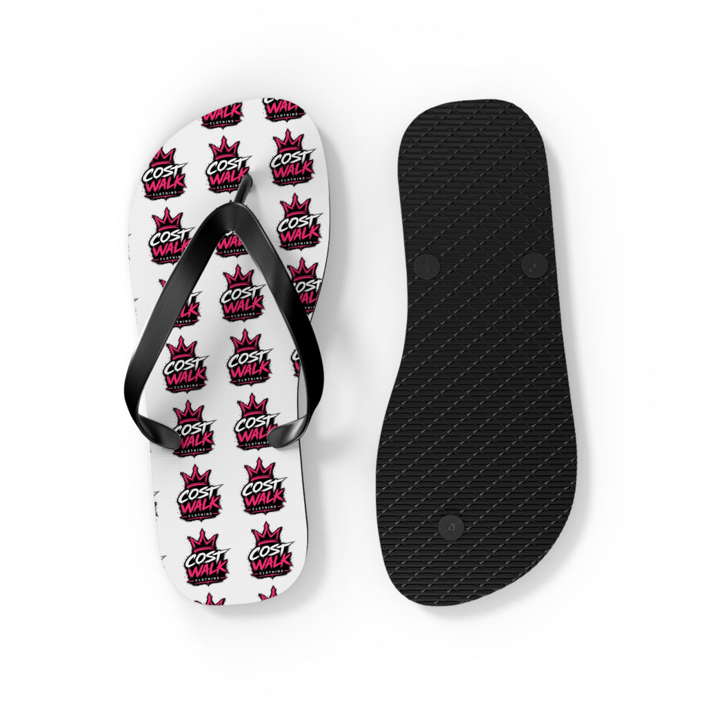 Flip Flops — Bold 'Cost Wax' Logo Pattern Beach Sandals