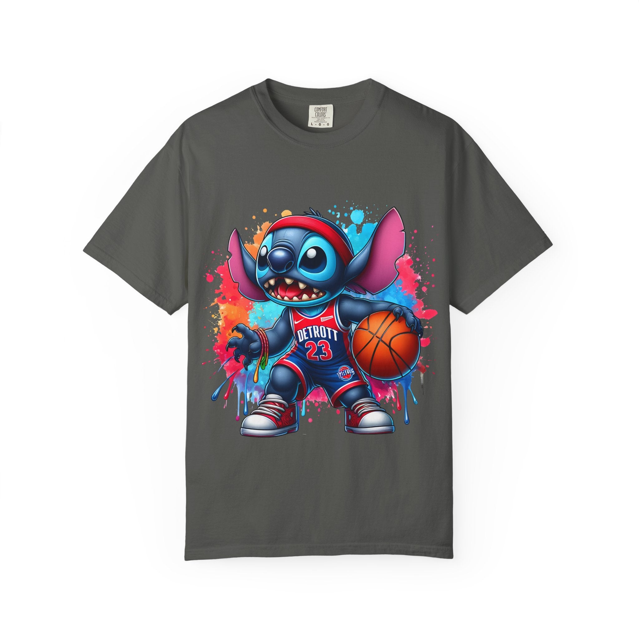 Basketball Stitch T-Shirt — Cute Cartoon Player Graphic Tee