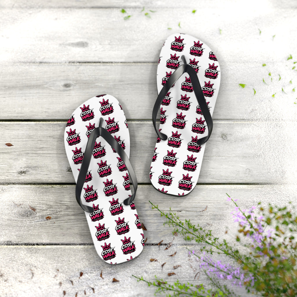 Flip Flops — Bold 'Cost Wax' Logo Pattern Beach Sandals