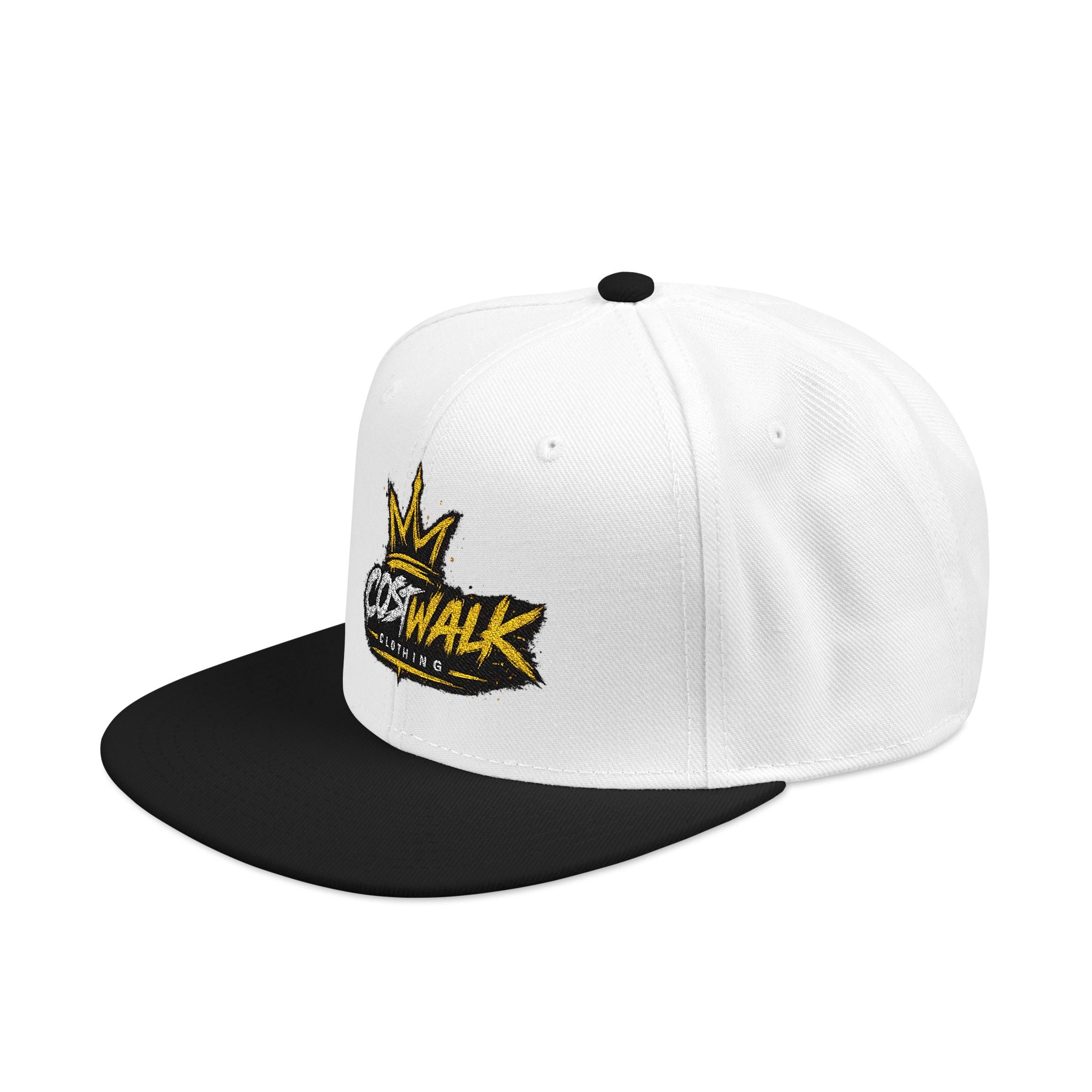 Embroidered Crown Snapback Hat — 'King Walk' Streetwear Snapback