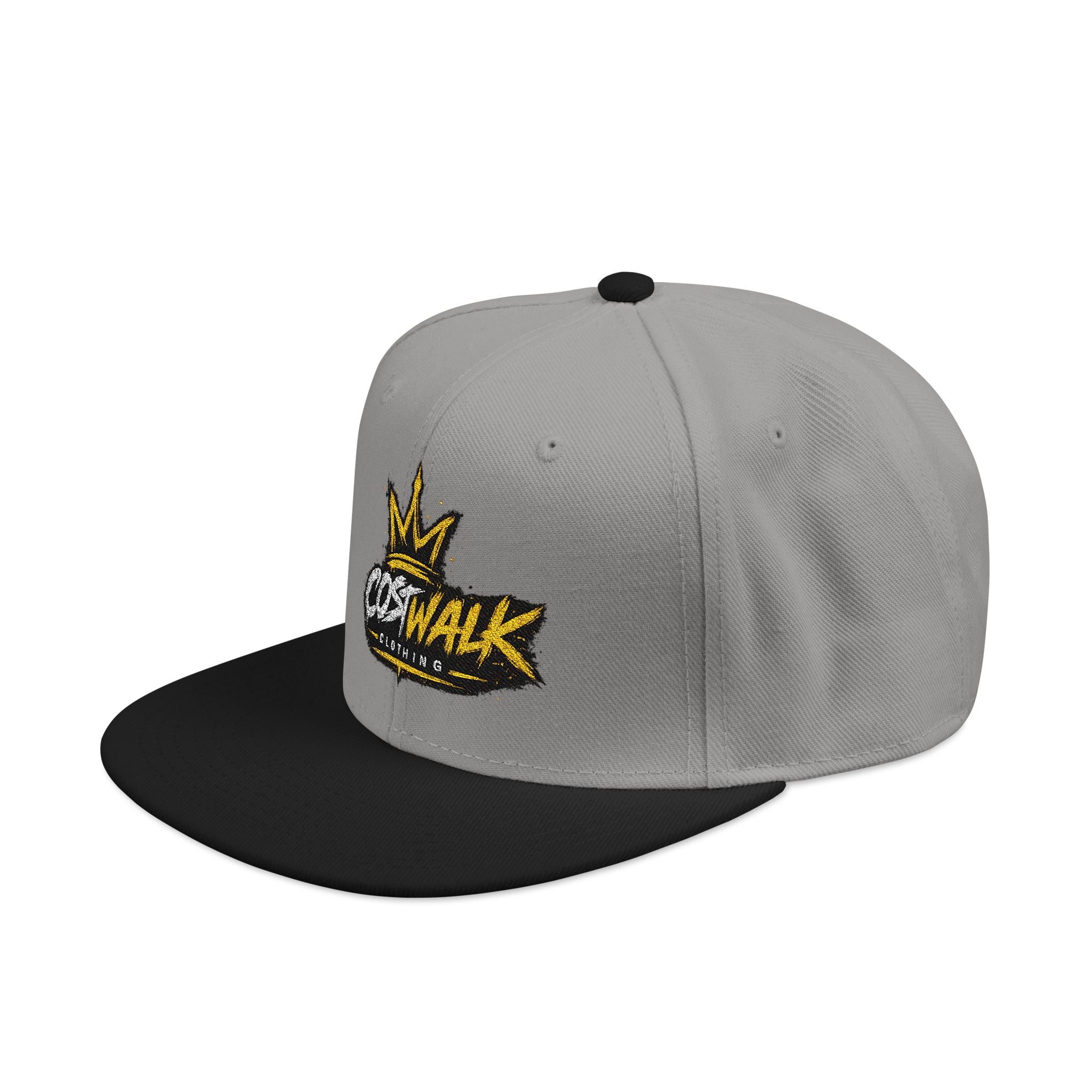 Embroidered Crown Snapback Hat — 'King Walk' Streetwear Snapback
