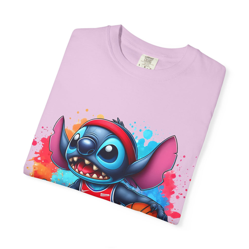 Basketball Stitch T-Shirt — Cute Cartoon Player Graphic Tee