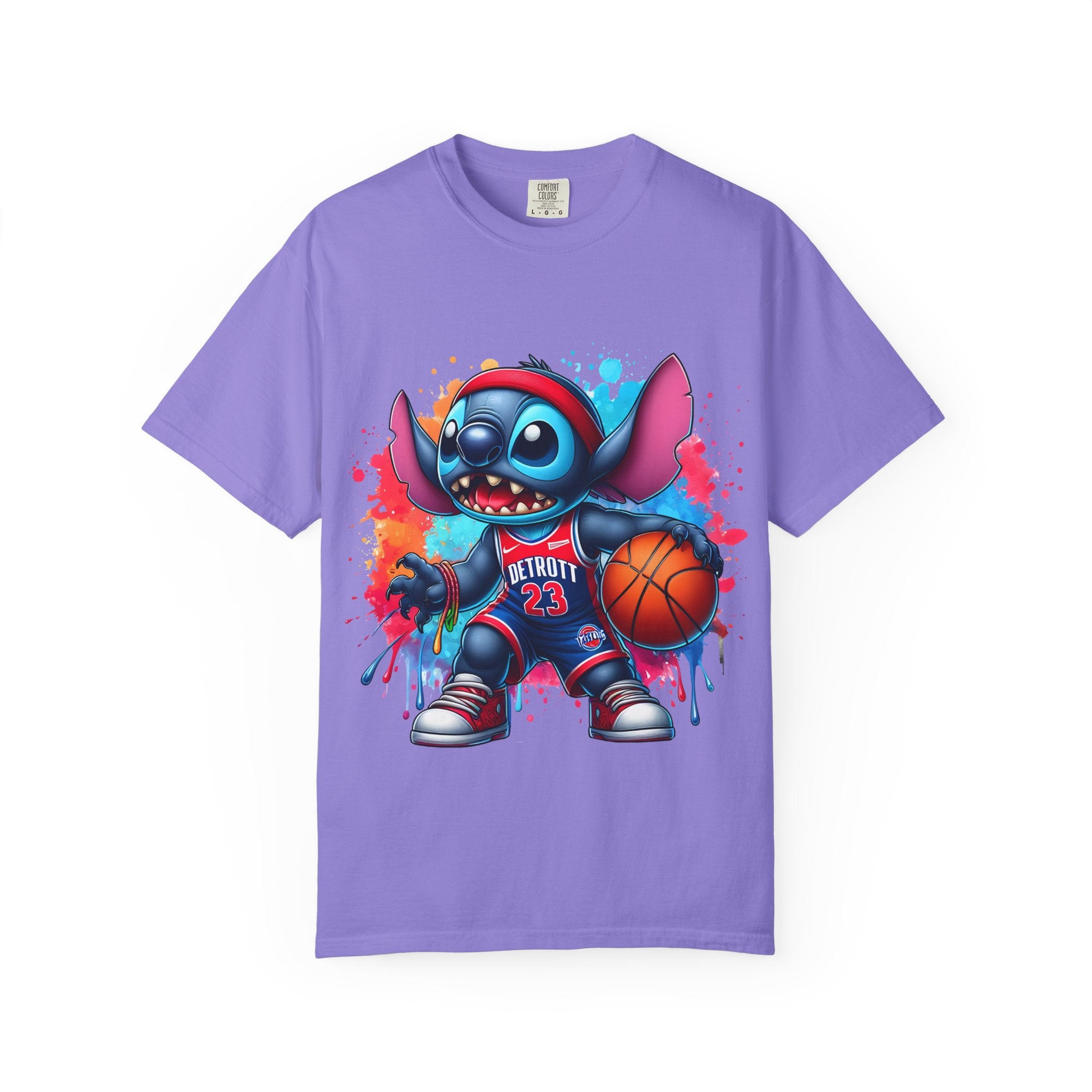 Basketball Stitch T-Shirt — Cute Cartoon Player Graphic Tee