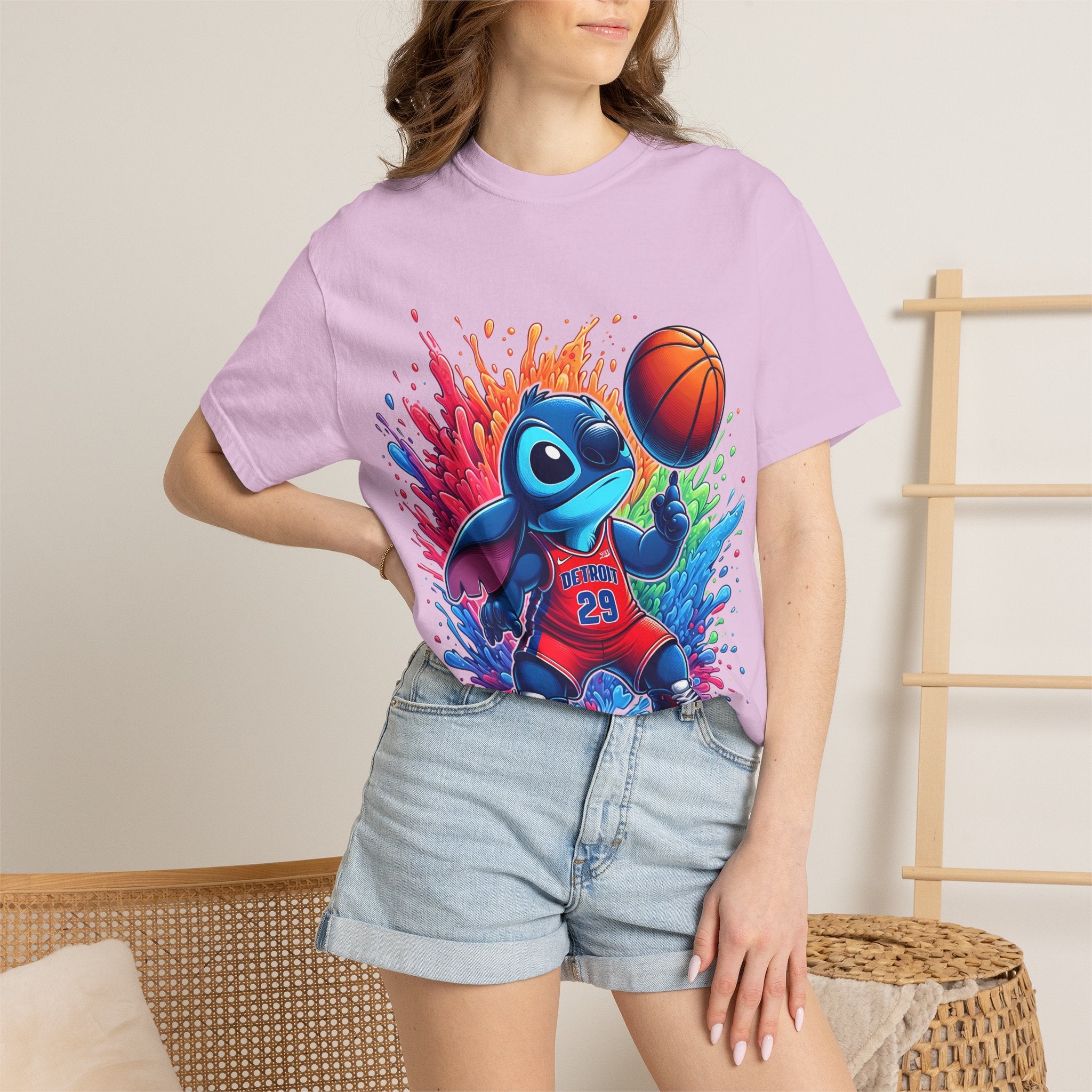 Stitch the Turtle Basketball T‑Shirt — Color Splash Sports Tee