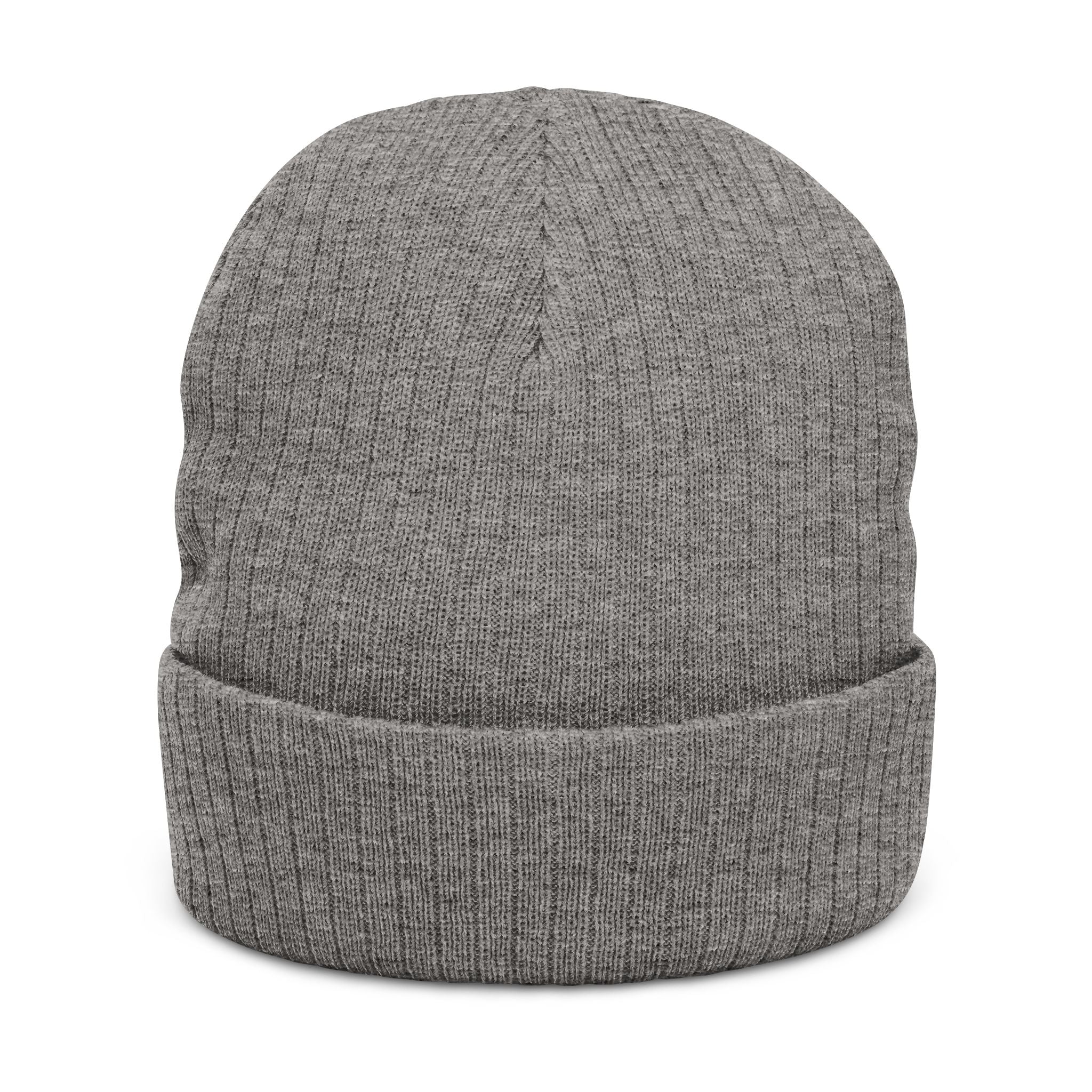 Embroidered Ribbed Beanie — 'CostWalk' Crown Logo Knit Hat