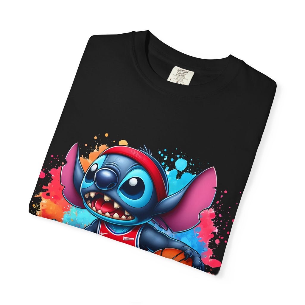Basketball Stitch T-Shirt — Cute Cartoon Player Graphic Tee