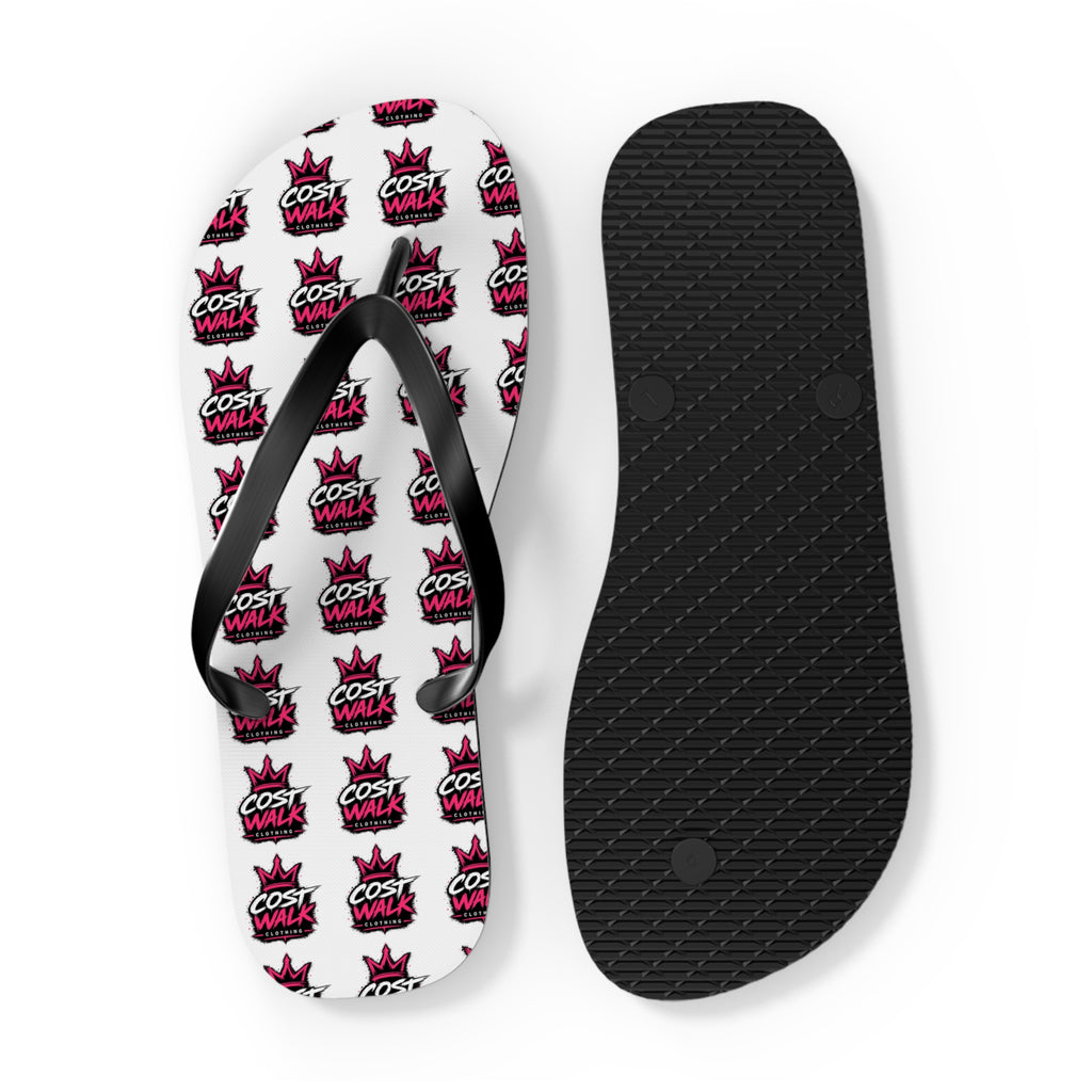 Flip Flops — Bold 'Cost Wax' Logo Pattern Beach Sandals
