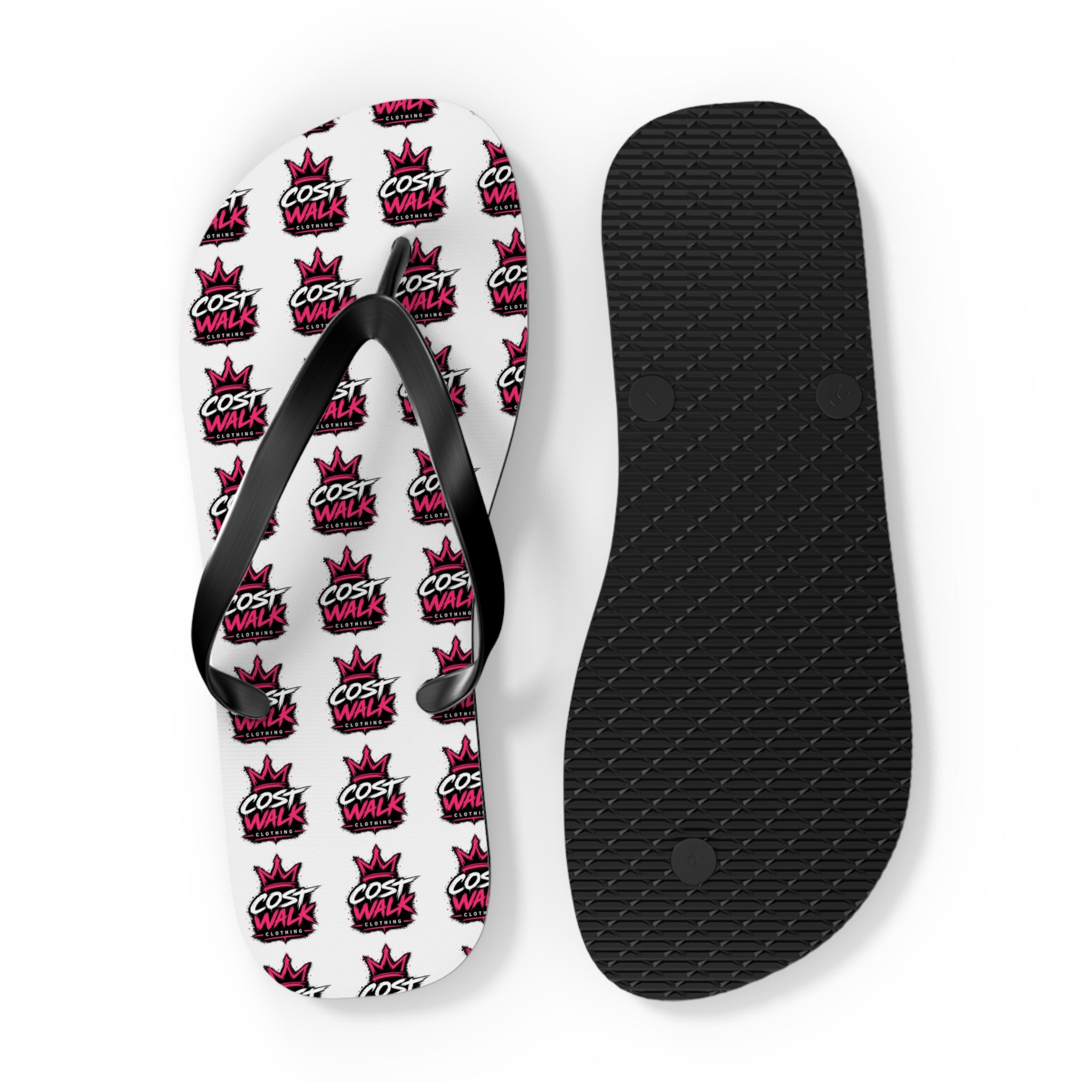 Flip Flops — Bold 'Cost Wax' Logo Pattern Beach Sandals