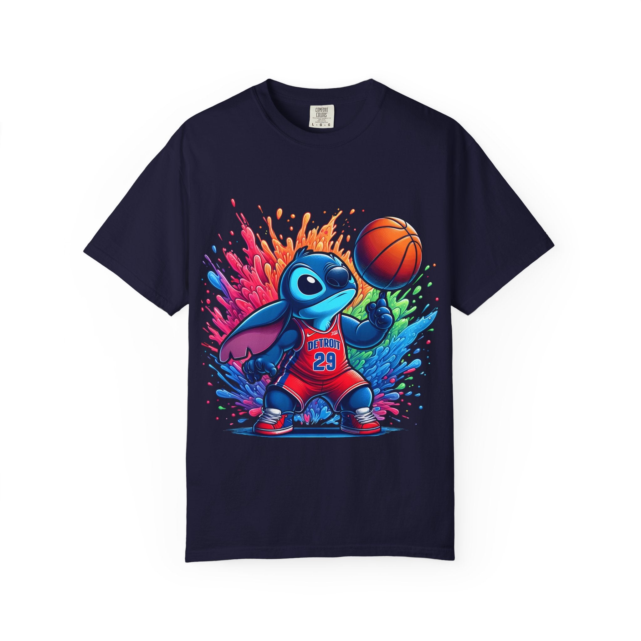 Stitch the Turtle Basketball T‑Shirt — Color Splash Sports Tee