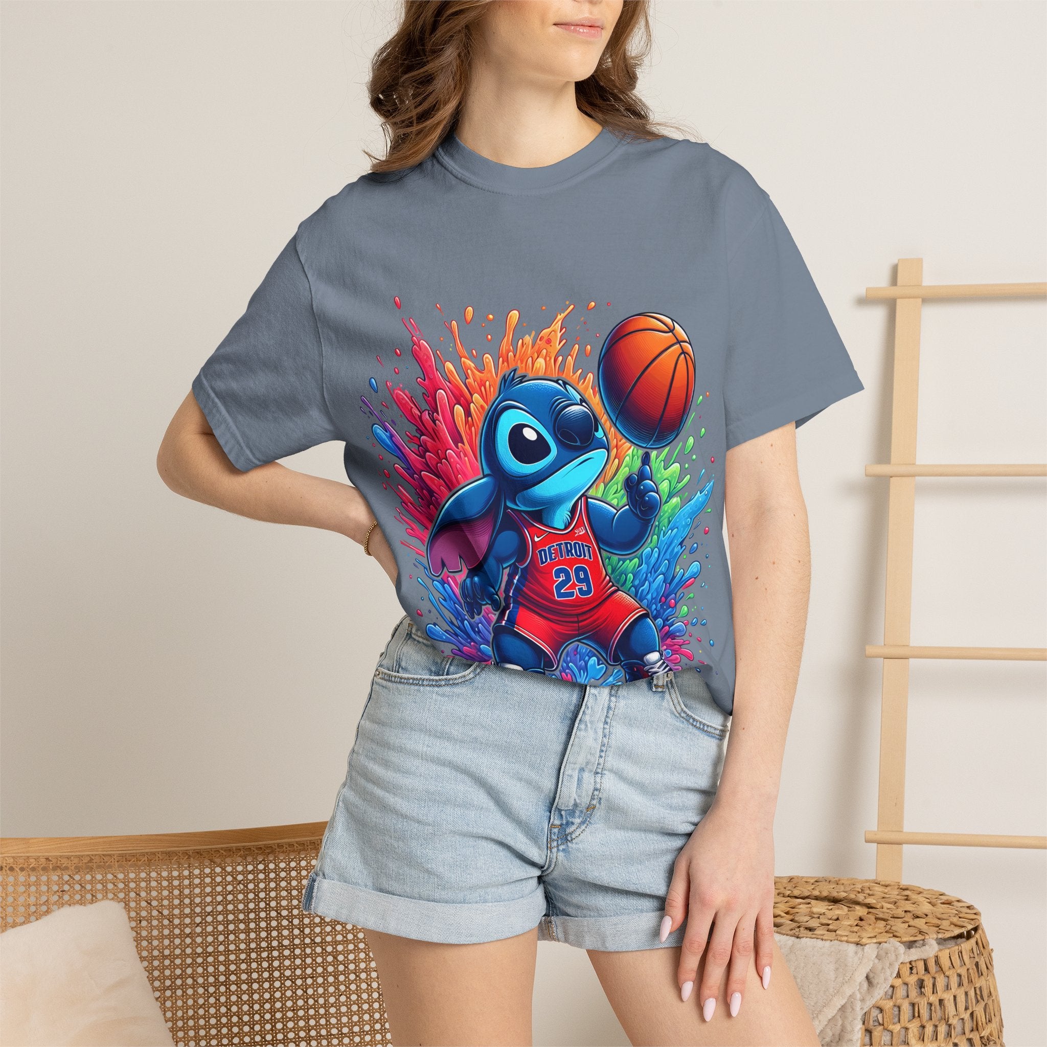 Stitch the Turtle Basketball T‑Shirt — Color Splash Sports Tee
