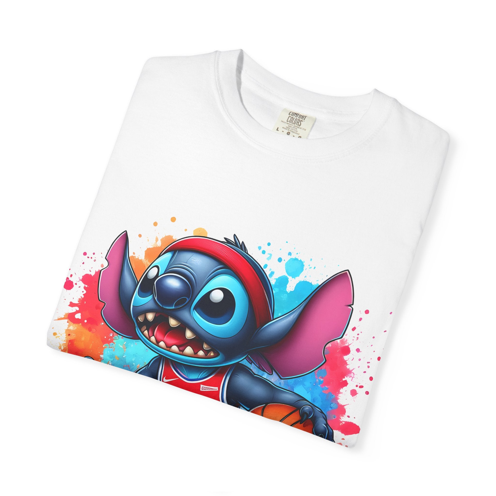 Basketball Stitch T-Shirt — Cute Cartoon Player Graphic Tee