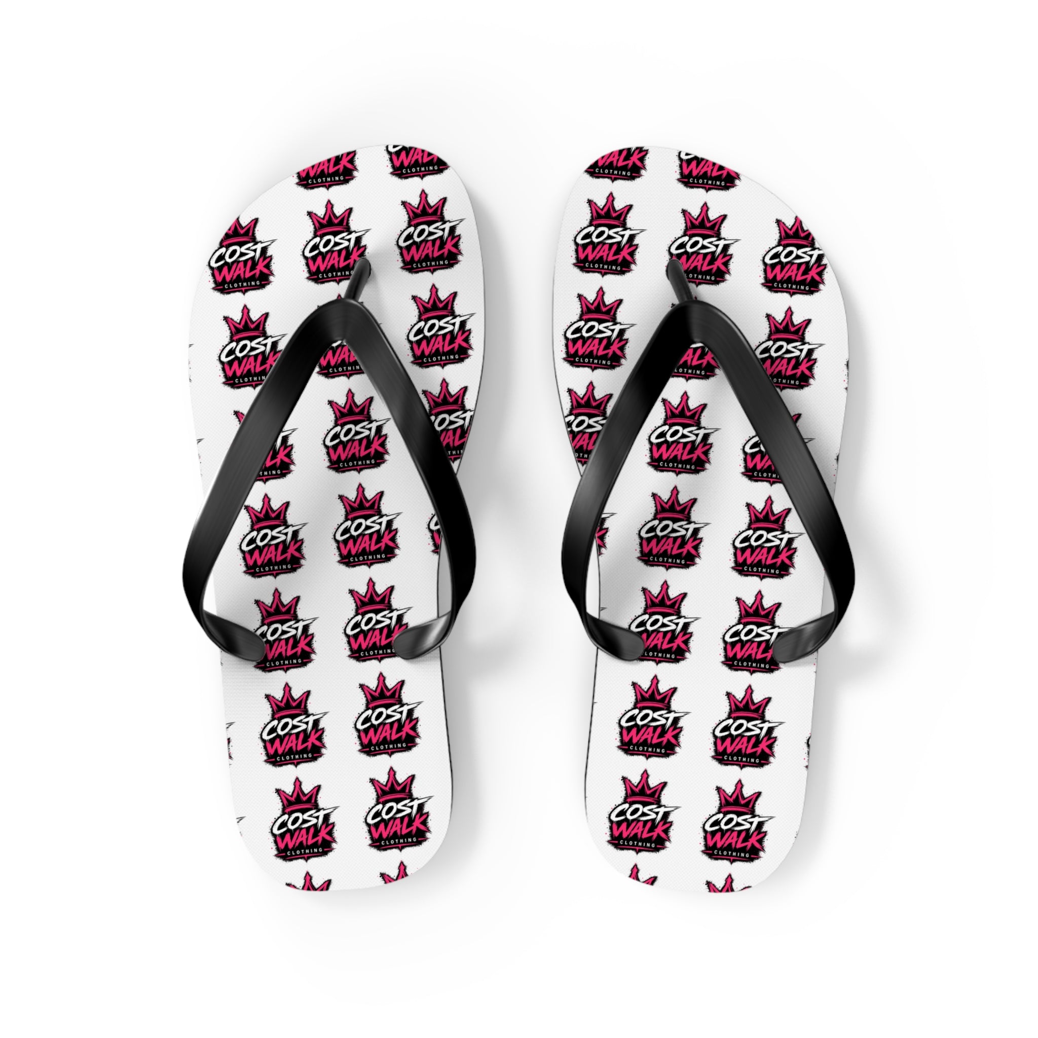 Flip Flops — Bold 'Cost Wax' Logo Pattern Beach Sandals