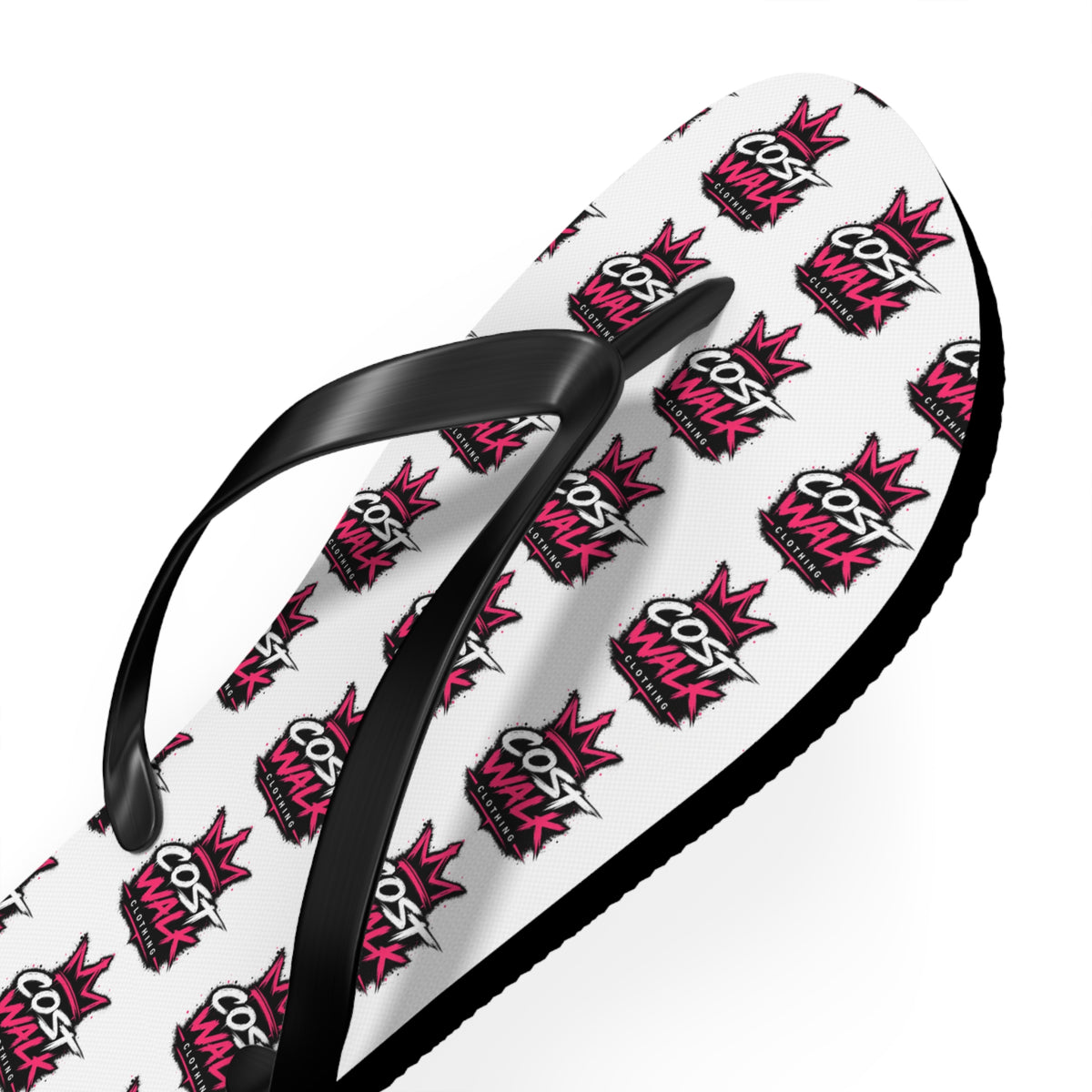 Flip Flops — Bold 'Cost Wax' Logo Pattern Beach Sandals