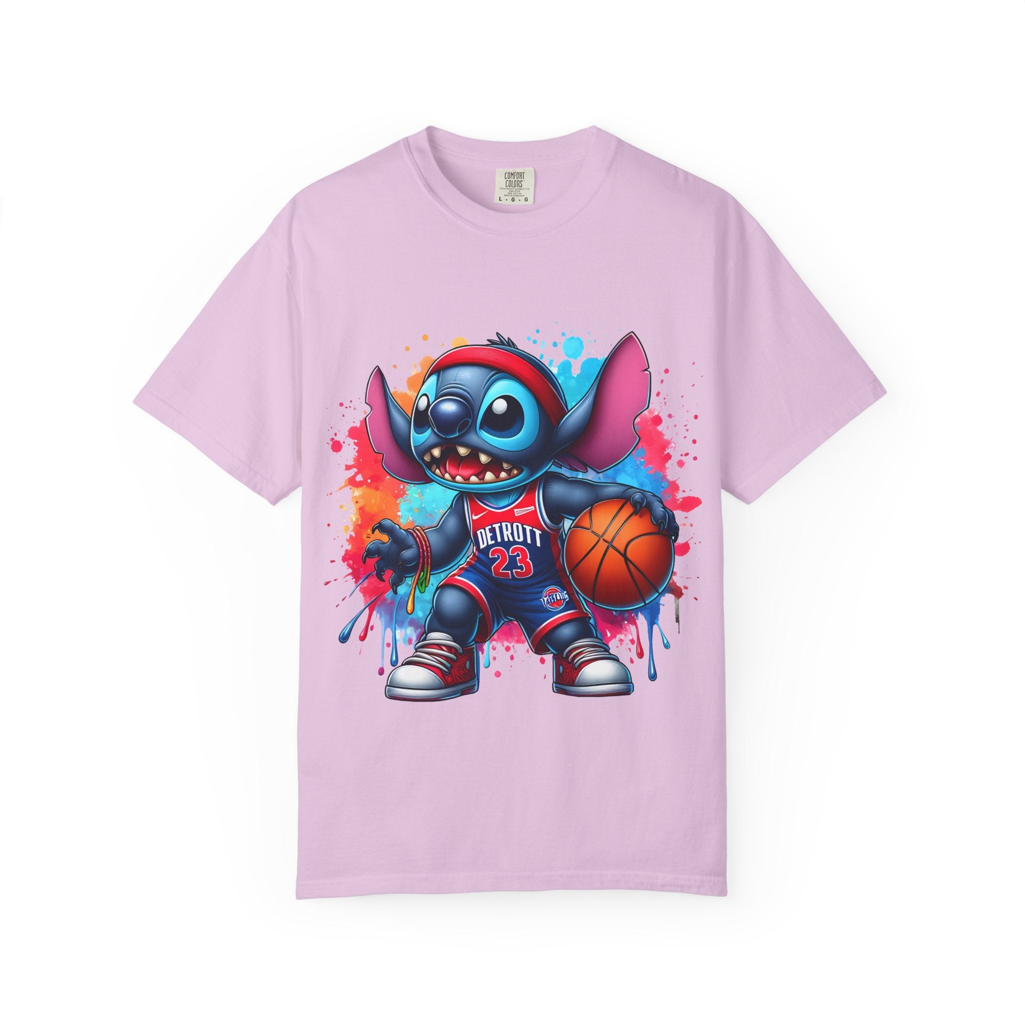 Basketball Stitch T-Shirt — Cute Cartoon Player Graphic Tee