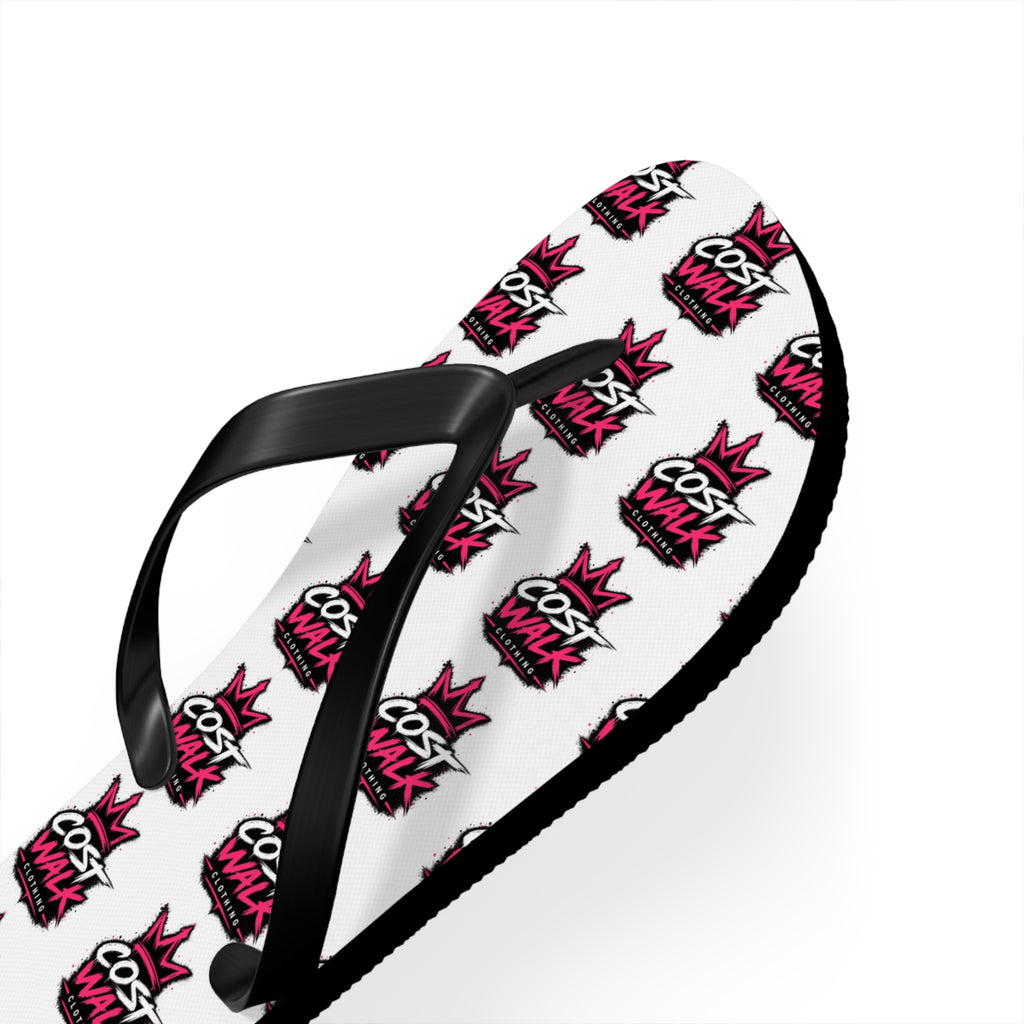 Flip Flops — Bold 'Cost Wax' Logo Pattern Beach Sandals