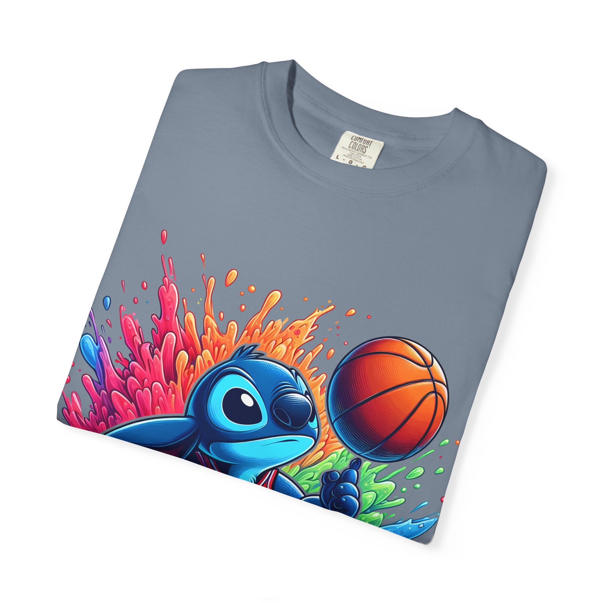 Stitch the Turtle Basketball T‑Shirt — Color Splash Sports Tee
