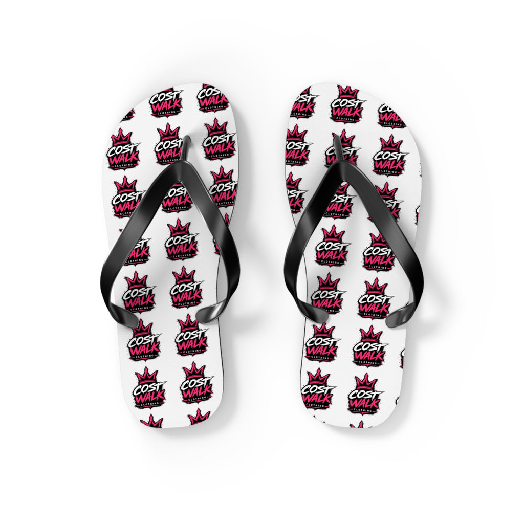 Flip Flops — Bold 'Cost Wax' Logo Pattern Beach Sandals