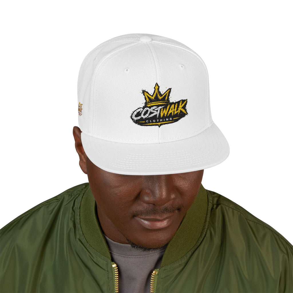 Embroidered Crown Snapback Hat — 'King Walk' Streetwear Snapback