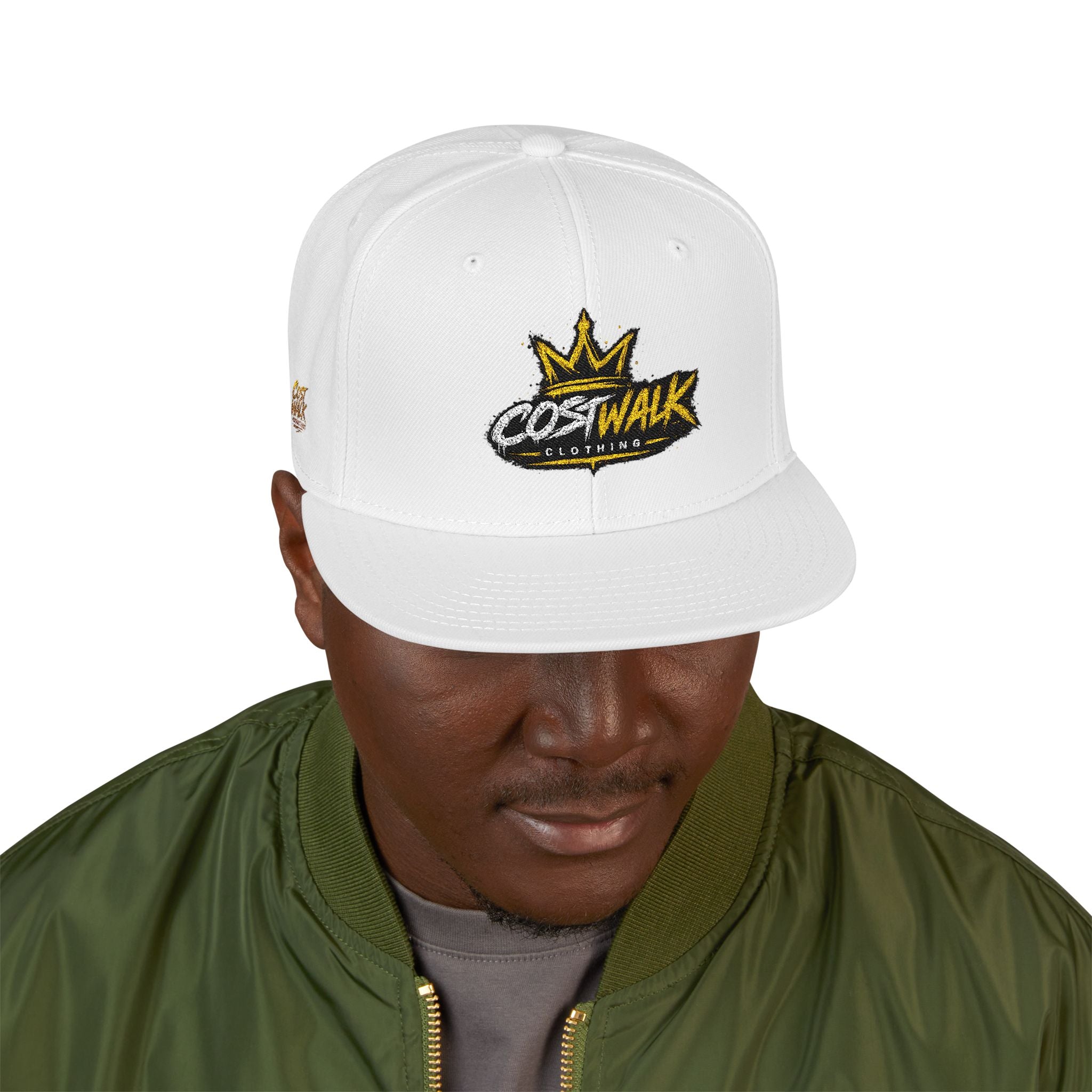 Embroidered Crown Snapback Hat — 'King Walk' Streetwear Snapback