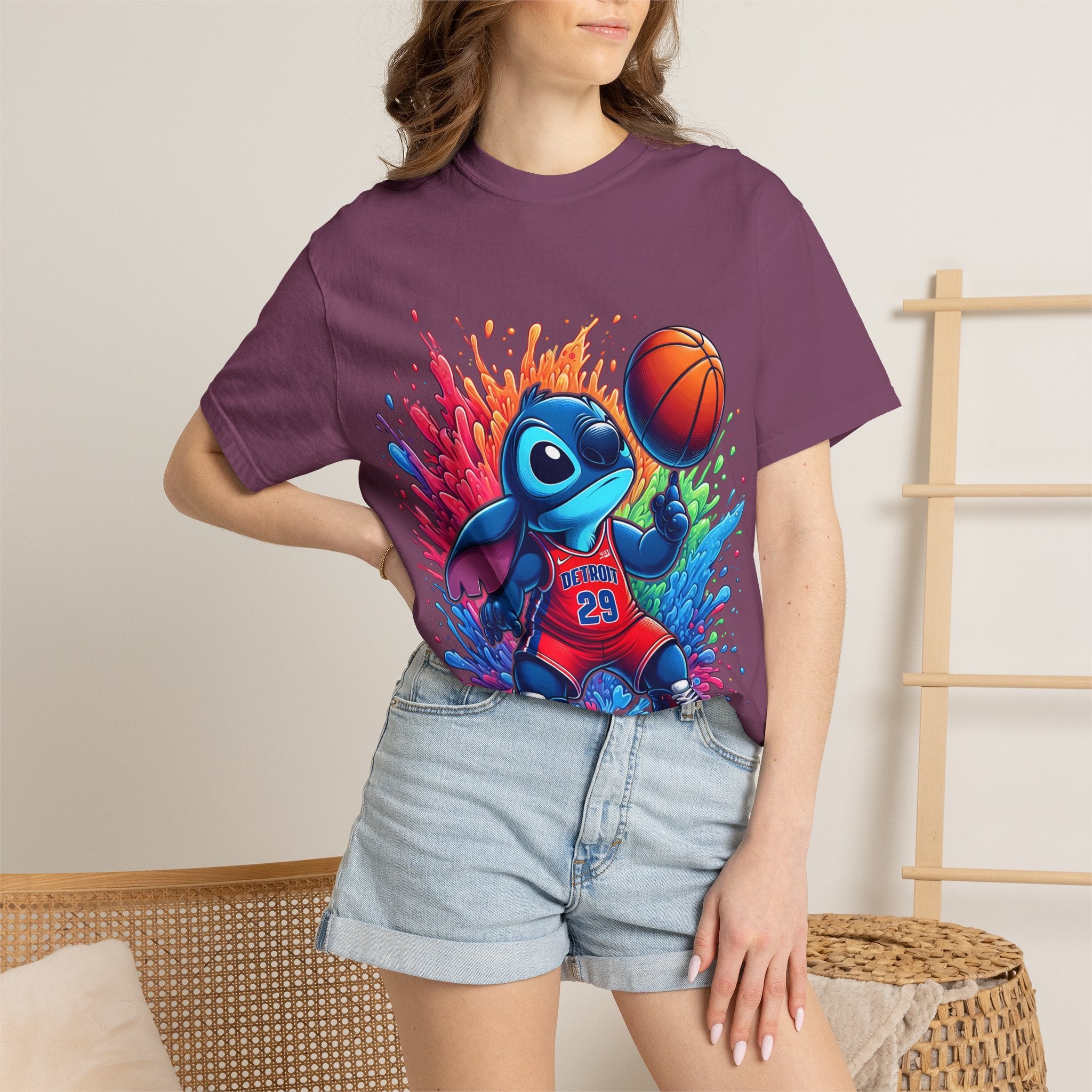 Stitch the Turtle Basketball T‑Shirt — Color Splash Sports Tee
