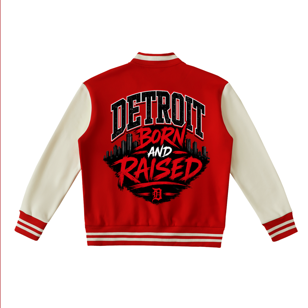 Two-Tone Fleeced Varsity Jacket