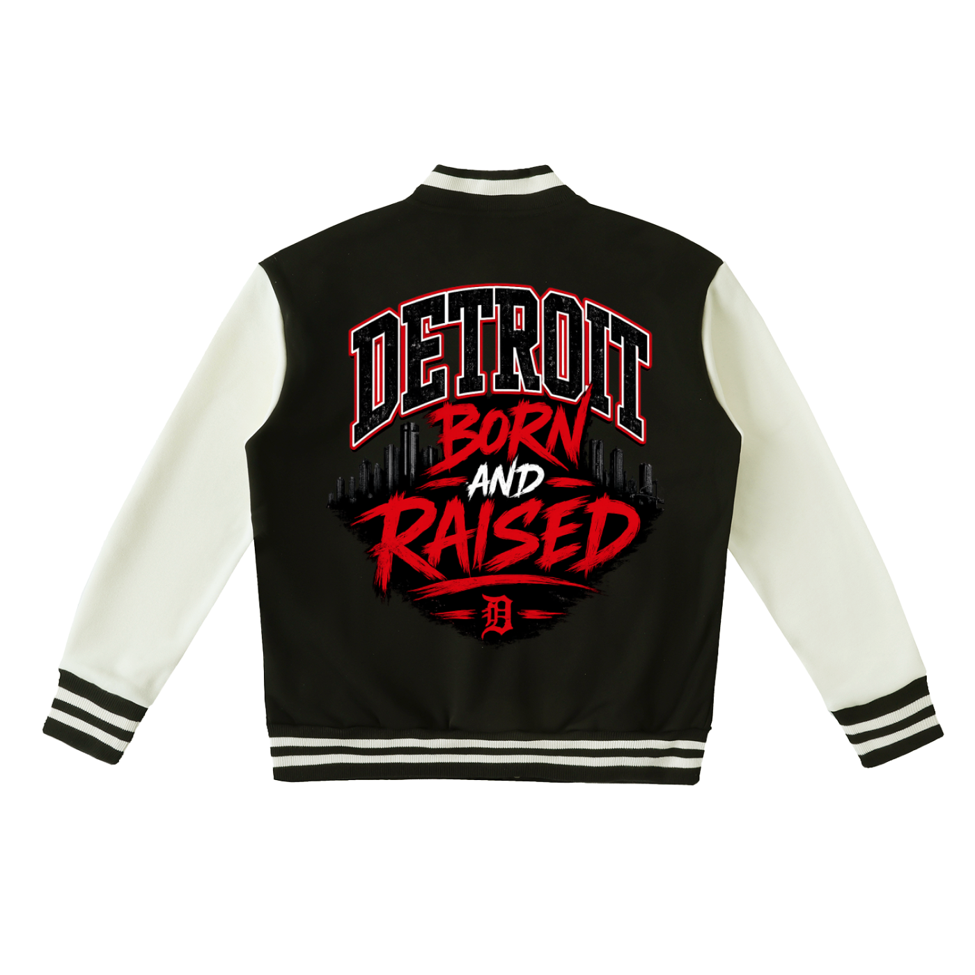 Two-Tone Fleeced Varsity Jacket