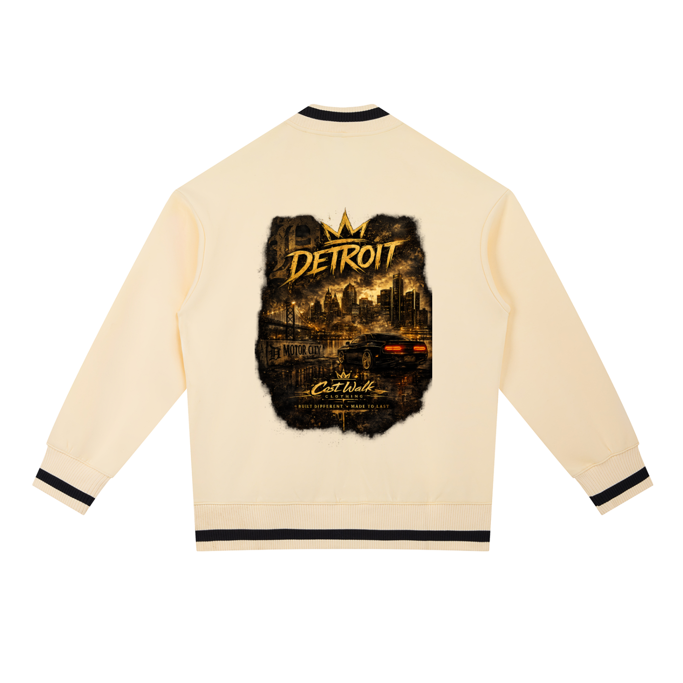 Contrast Piping Zip Bomber Jacket